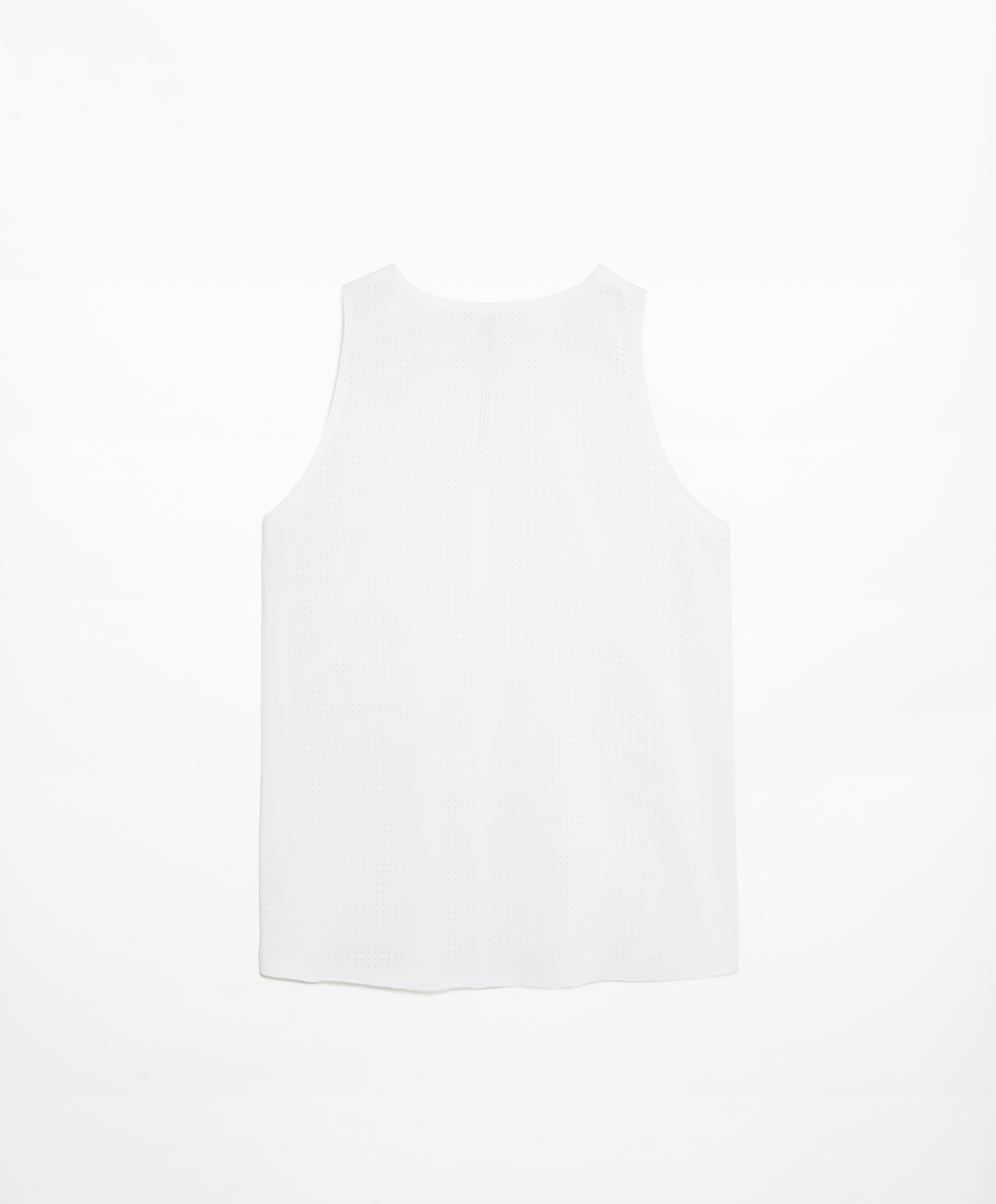 Microperforated technical sleeveless T-shirt