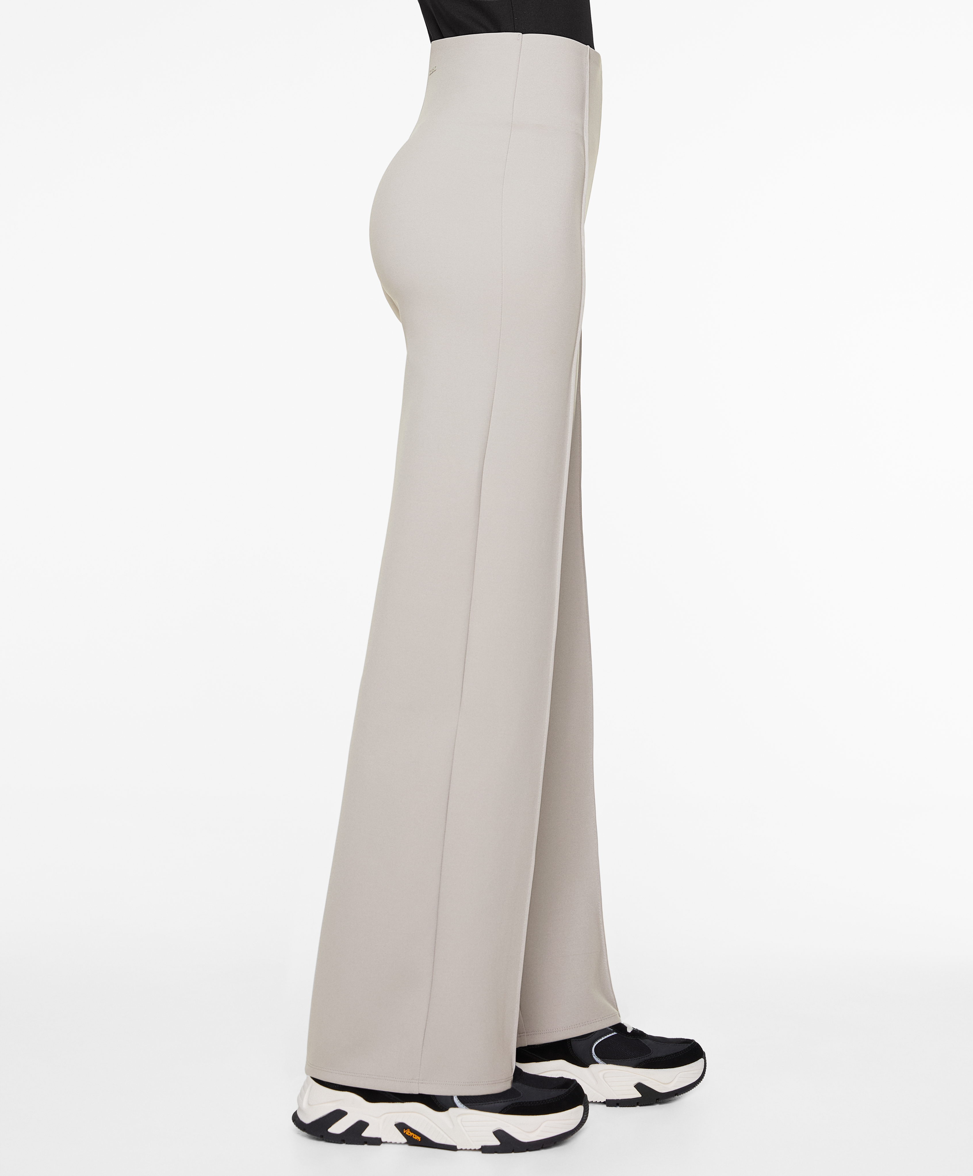 Neoprene-effect straight-leg trousers