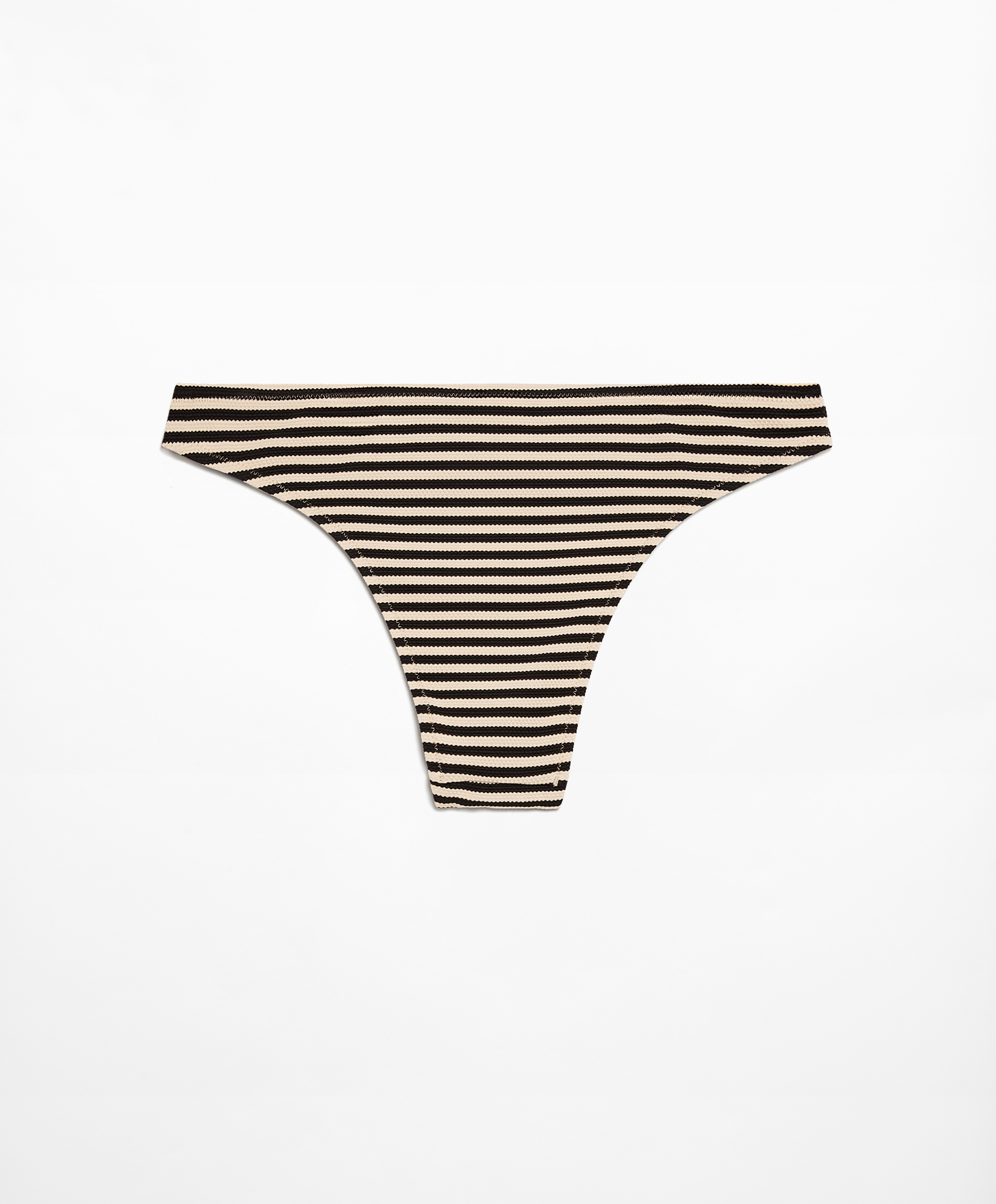 Stripe piqué medium-coverage bikini briefs