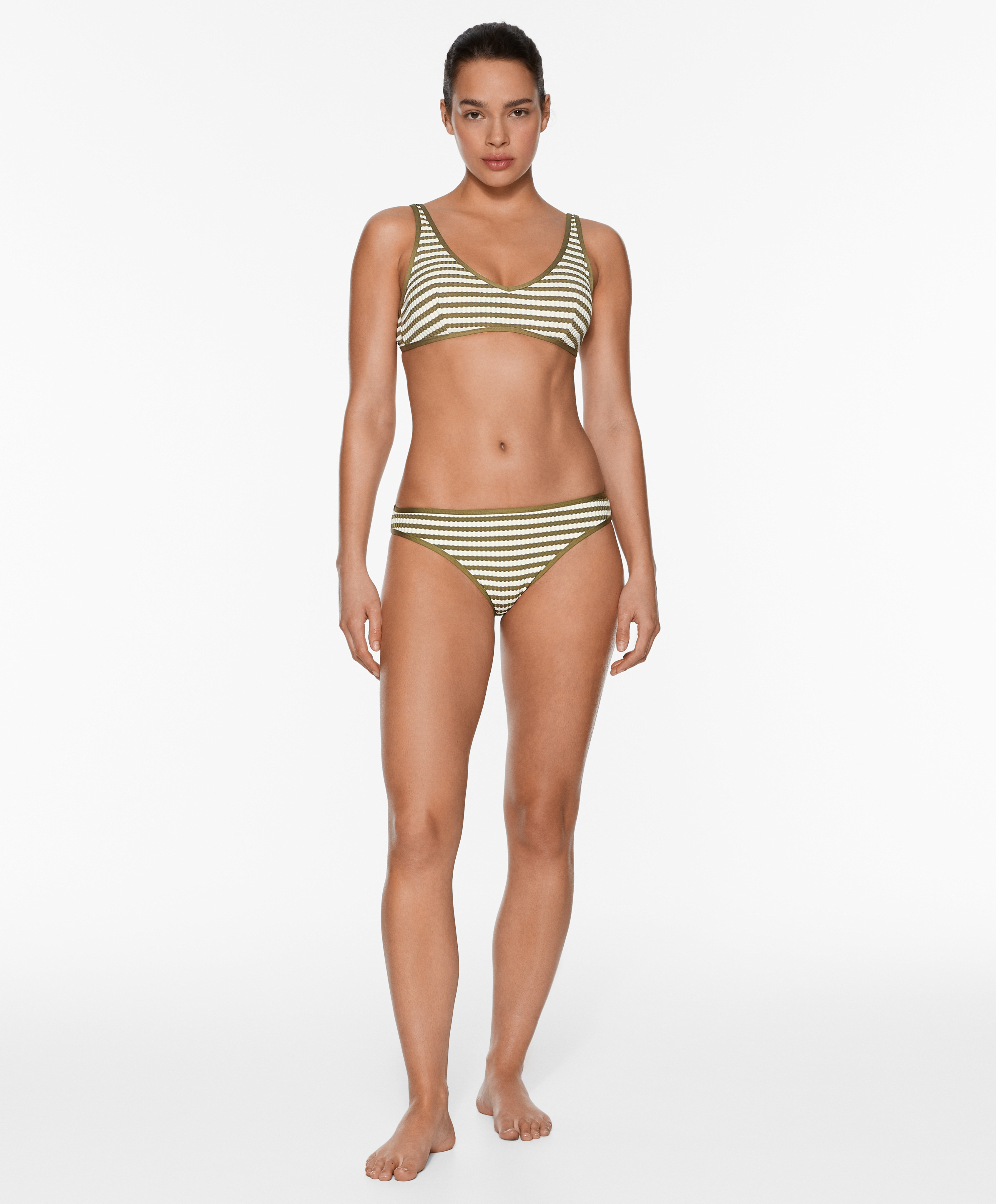 Textured stripe classic bikini briefs