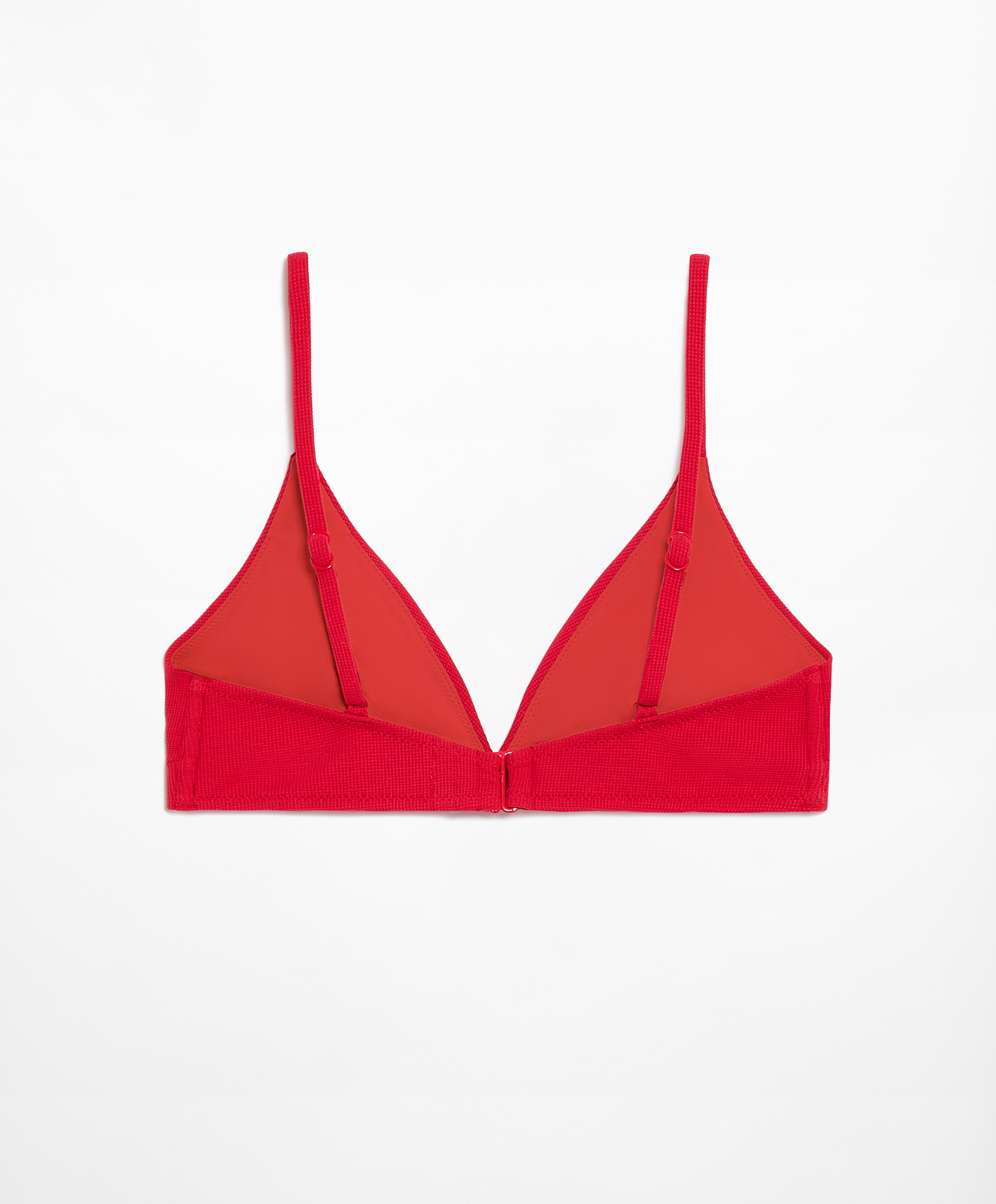 Piqué triangle bikini top