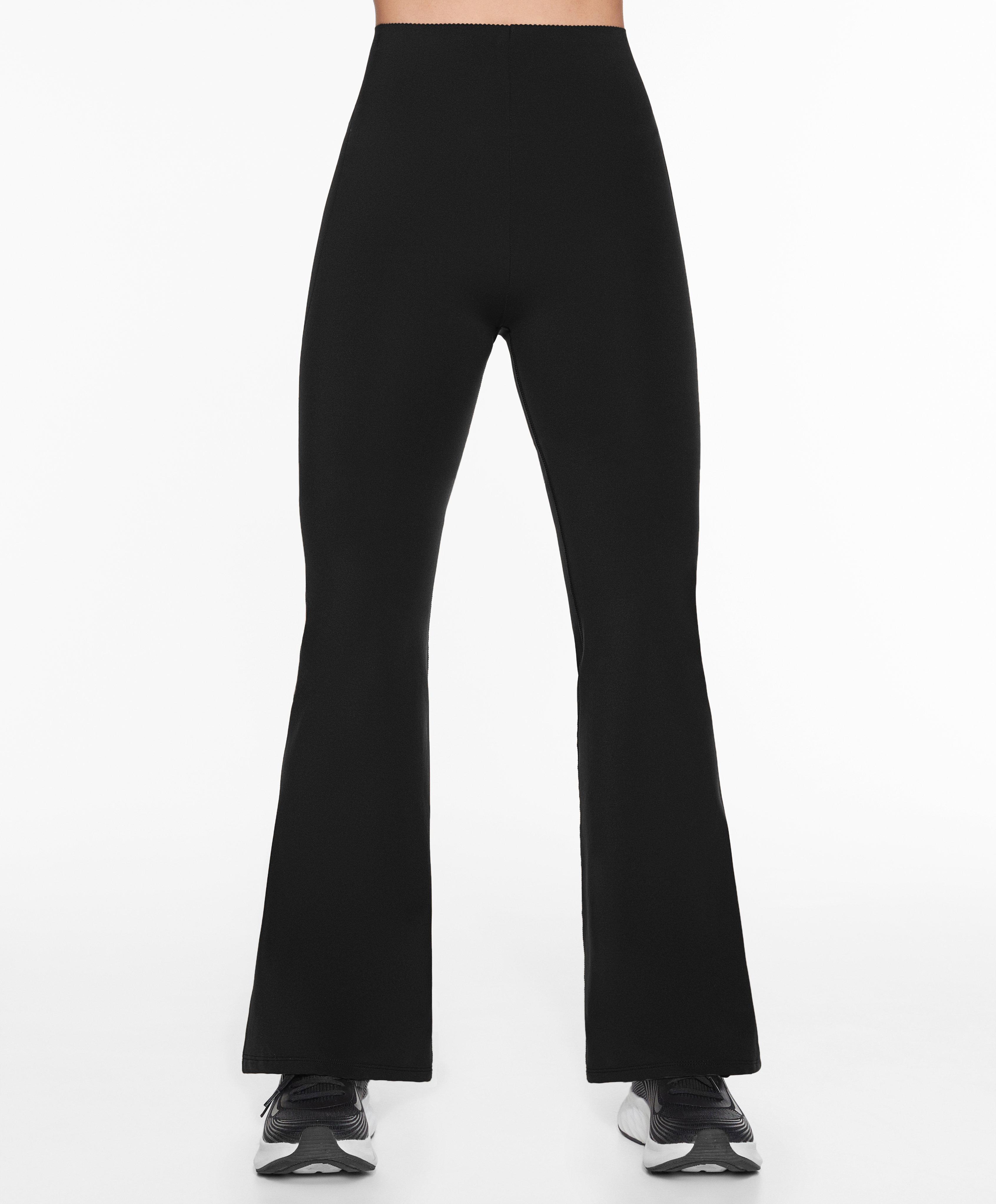 Raise up compressive flare trousers
