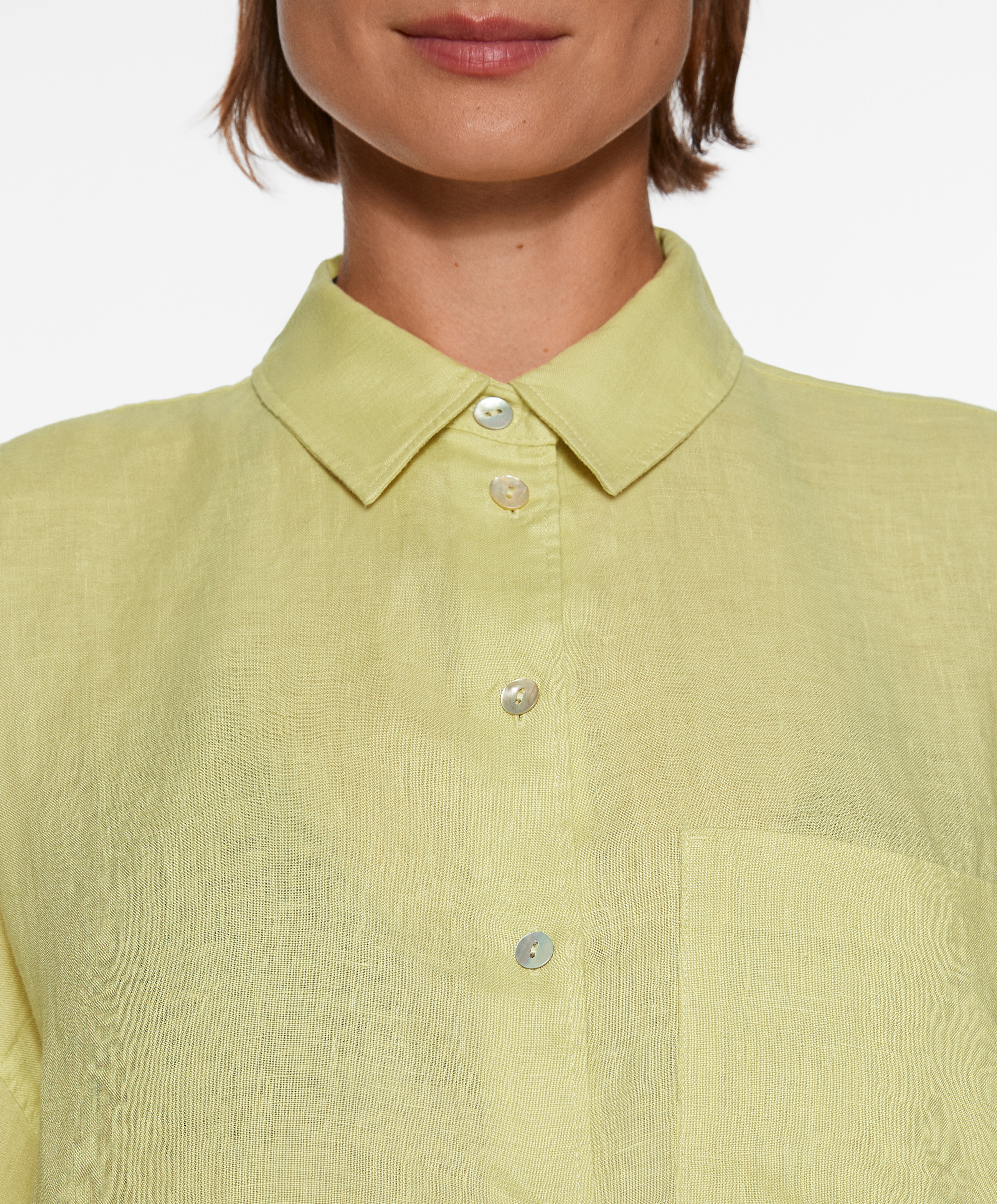 100% linen long-sleeved shirt