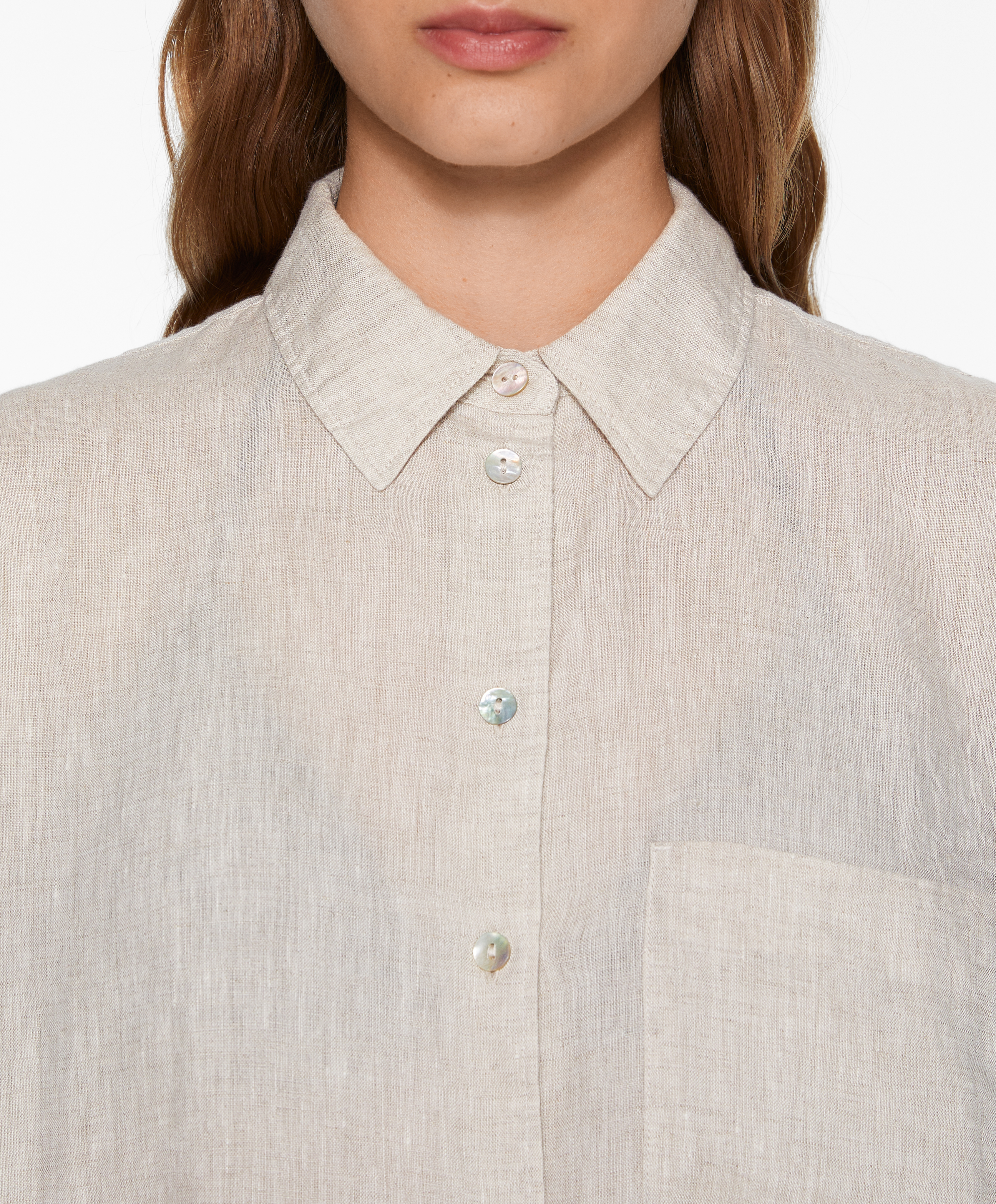 100% linen long-sleeved shirt
