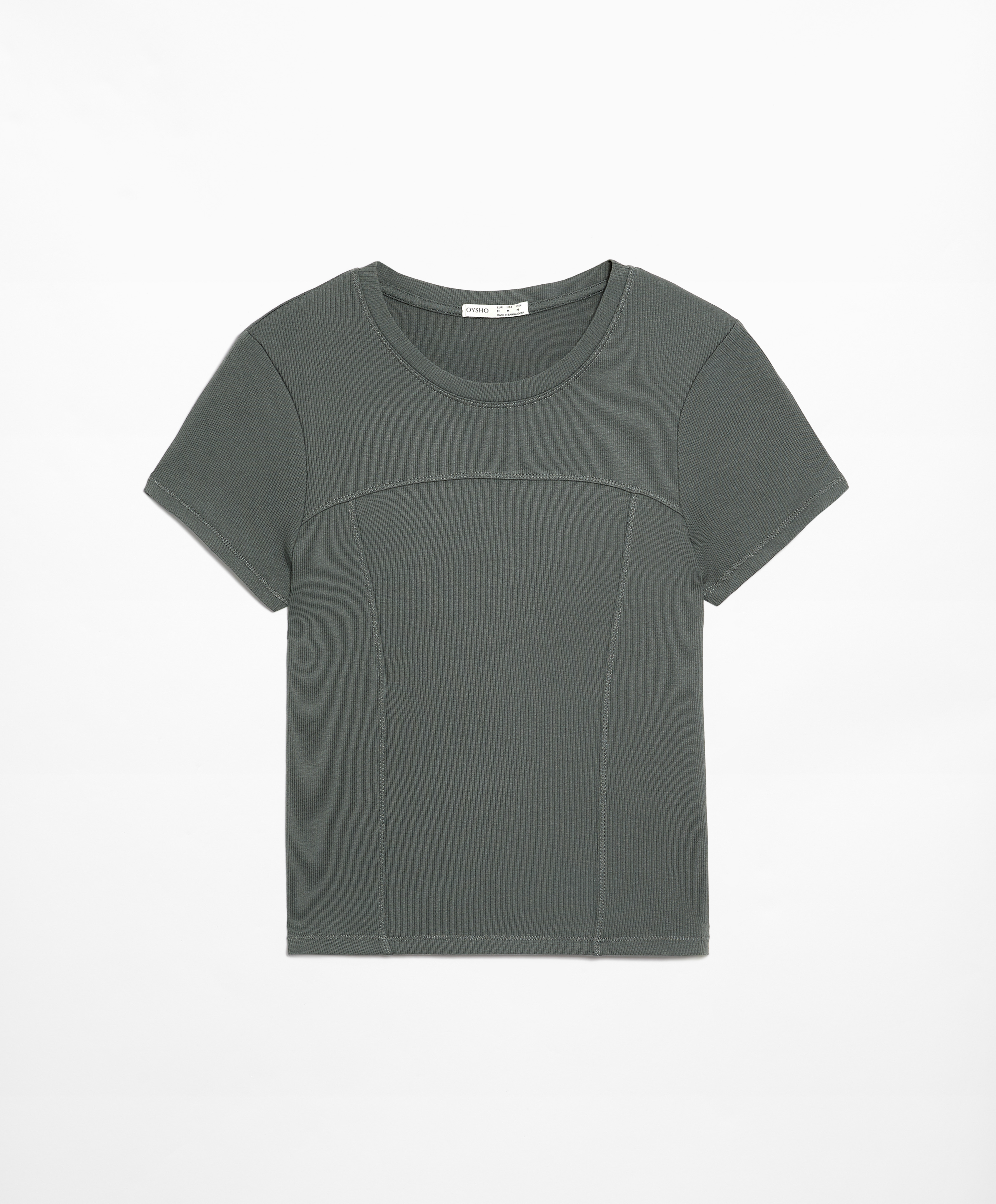 Ribbed short sleeve T-shirt