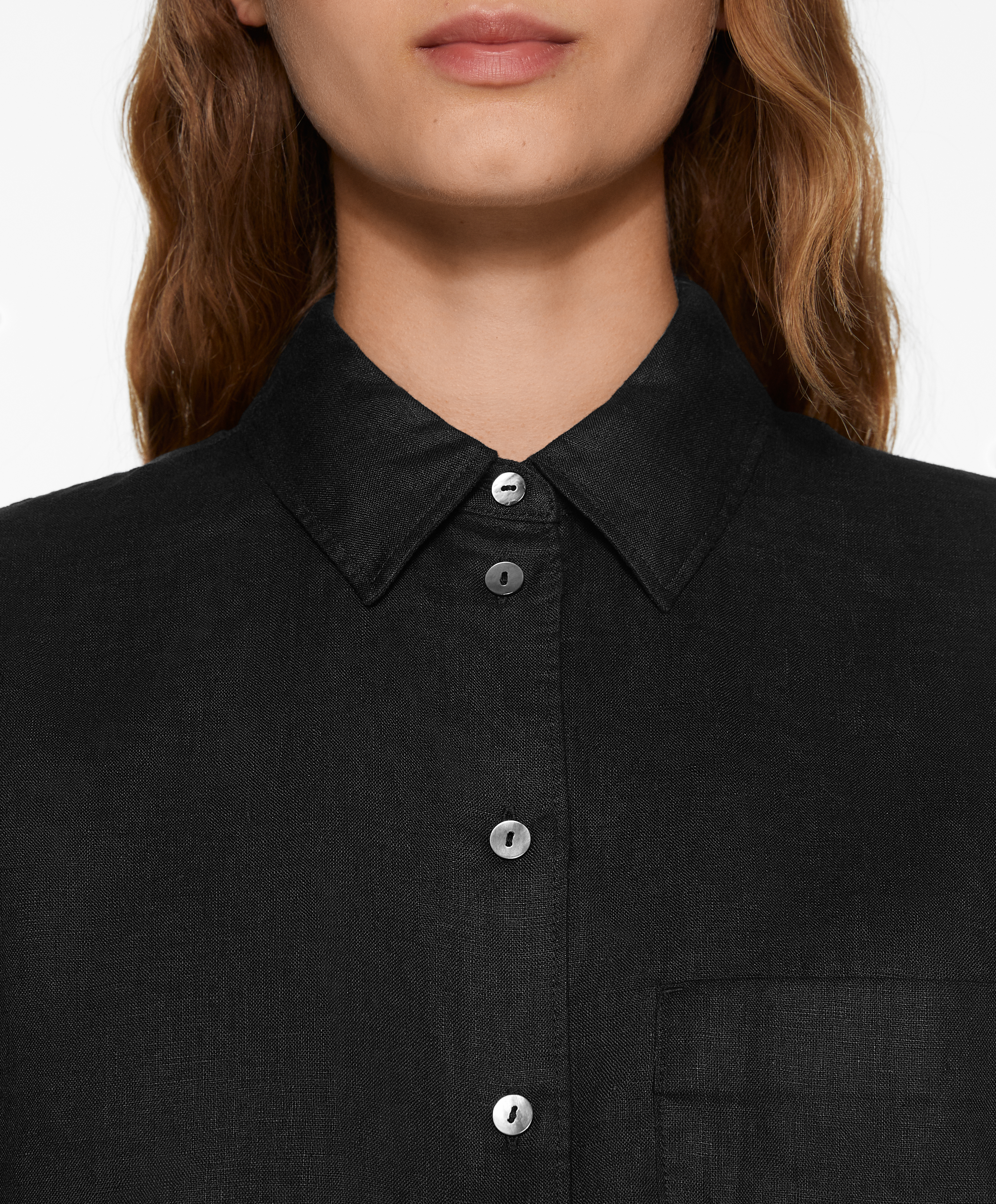 100% linen long-sleeved shirt