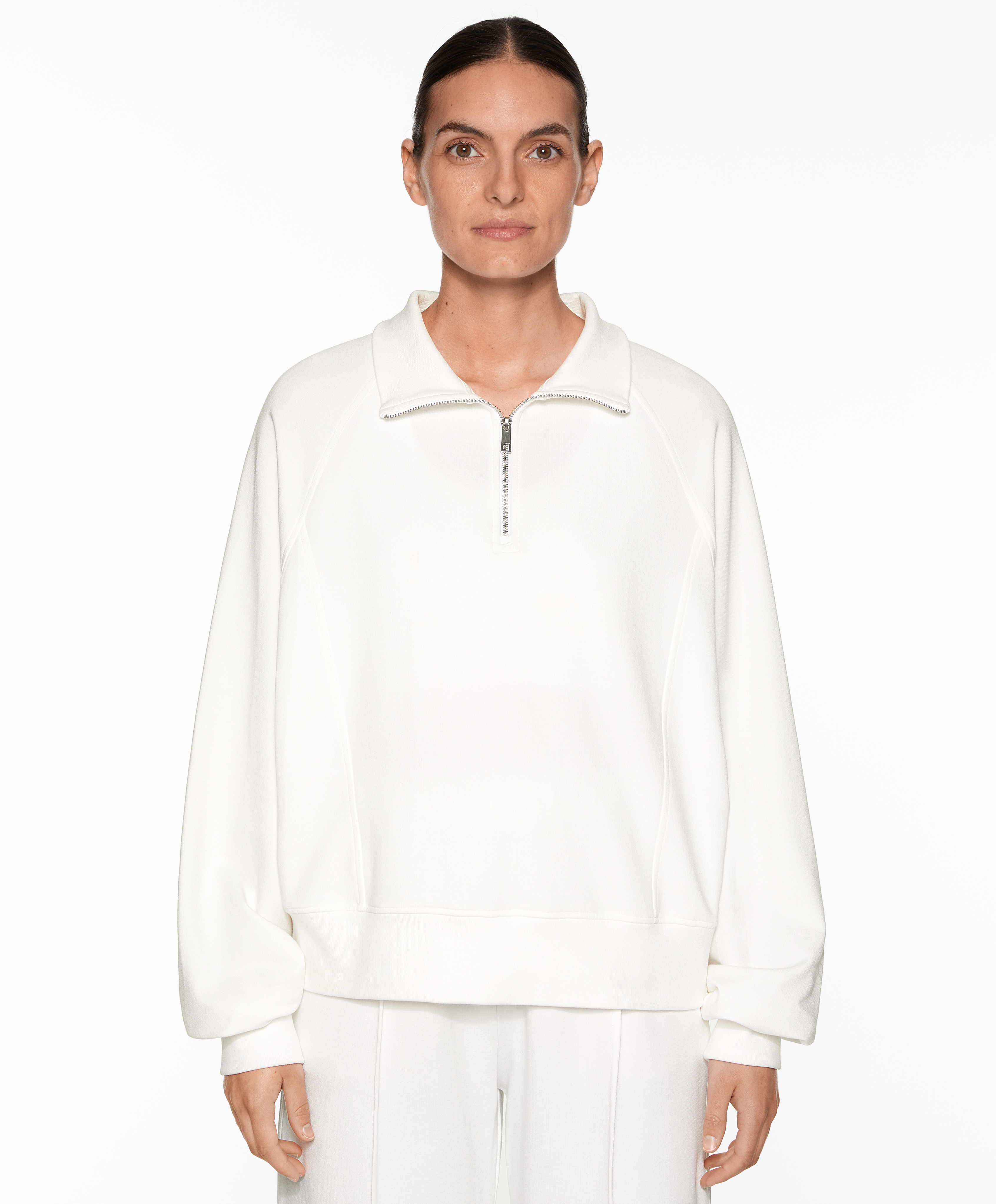 Half-zip sweatshirt with cotton and modal