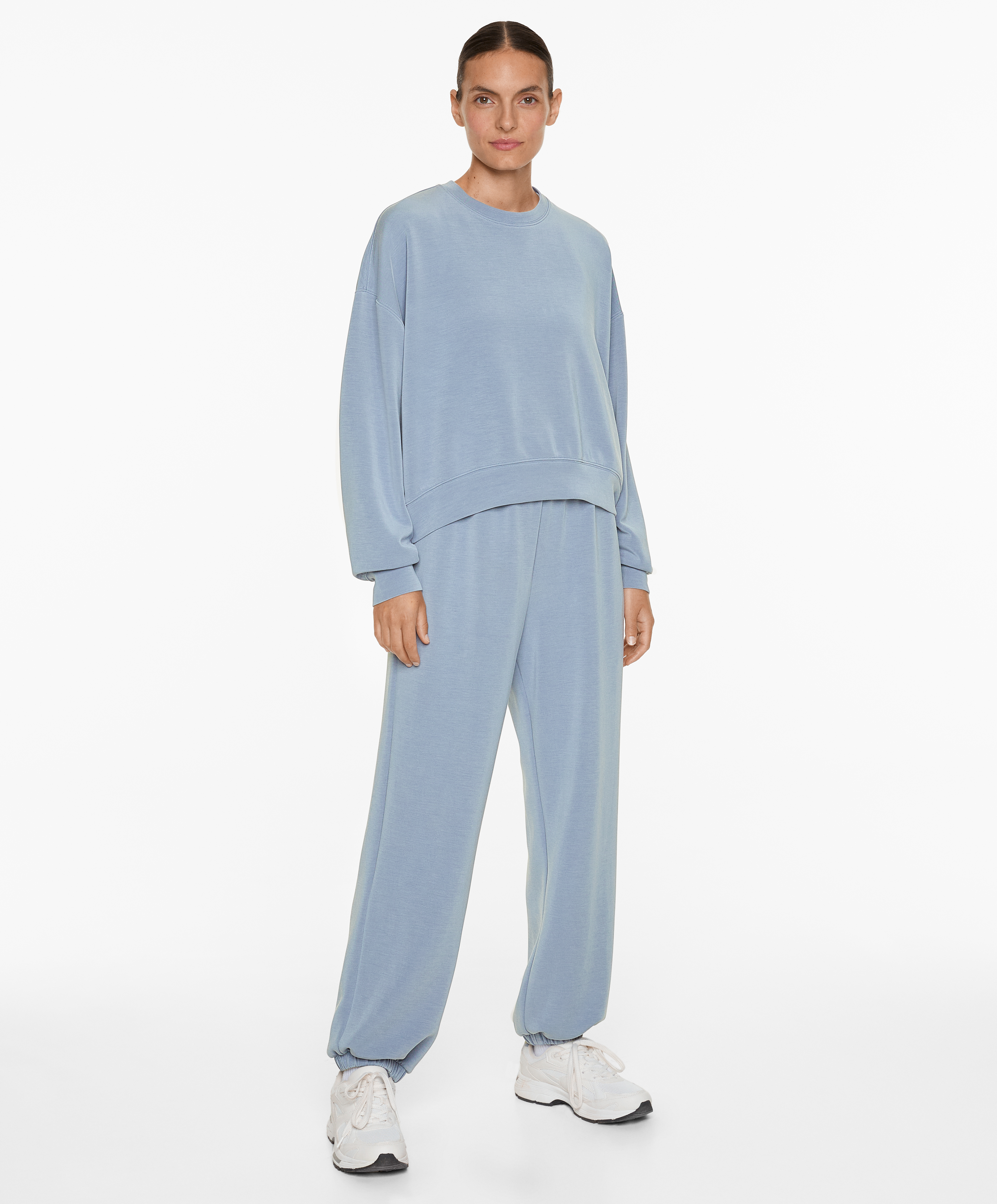 Crop sweatshirt with modal