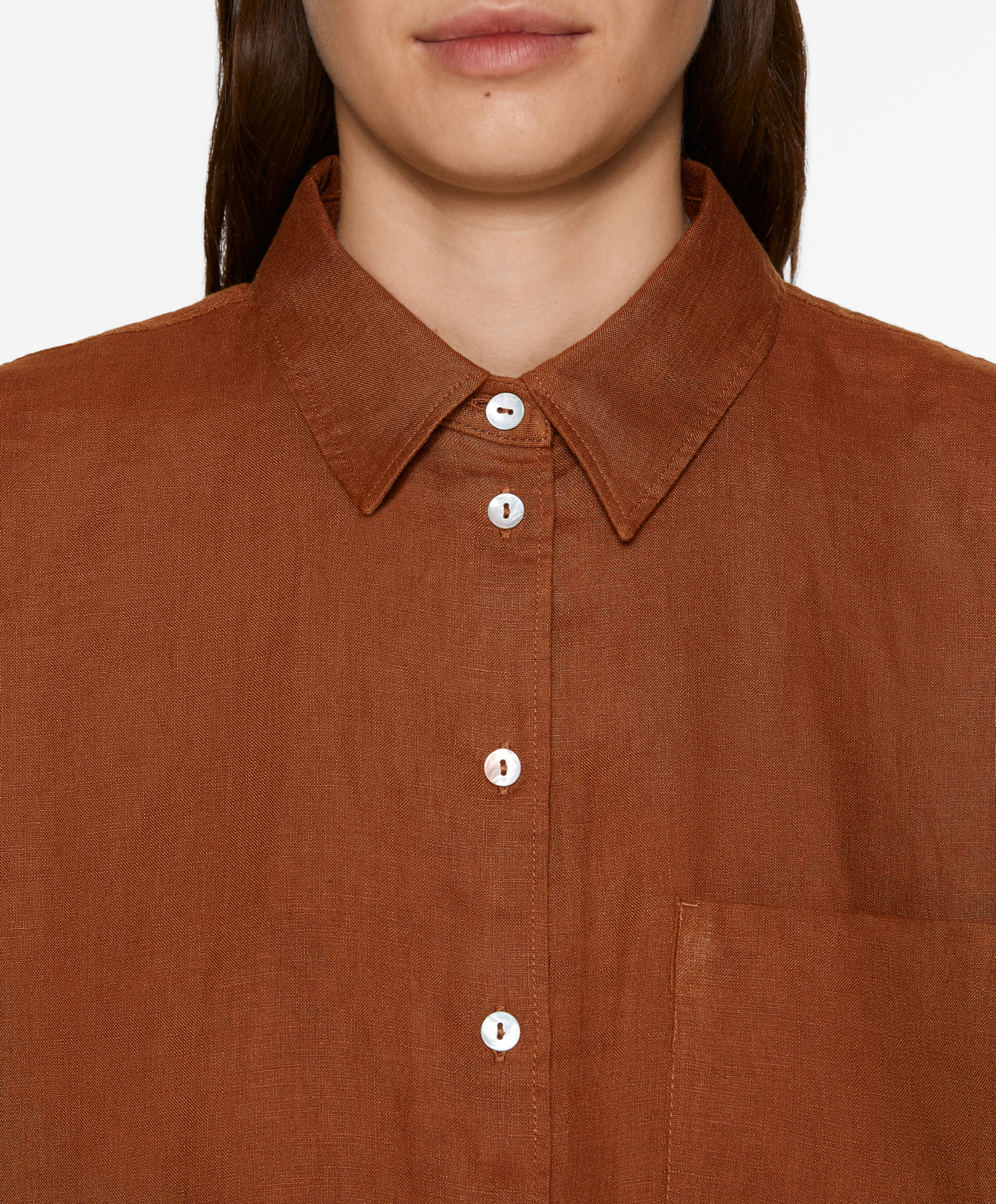 100% linen long-sleeved shirt