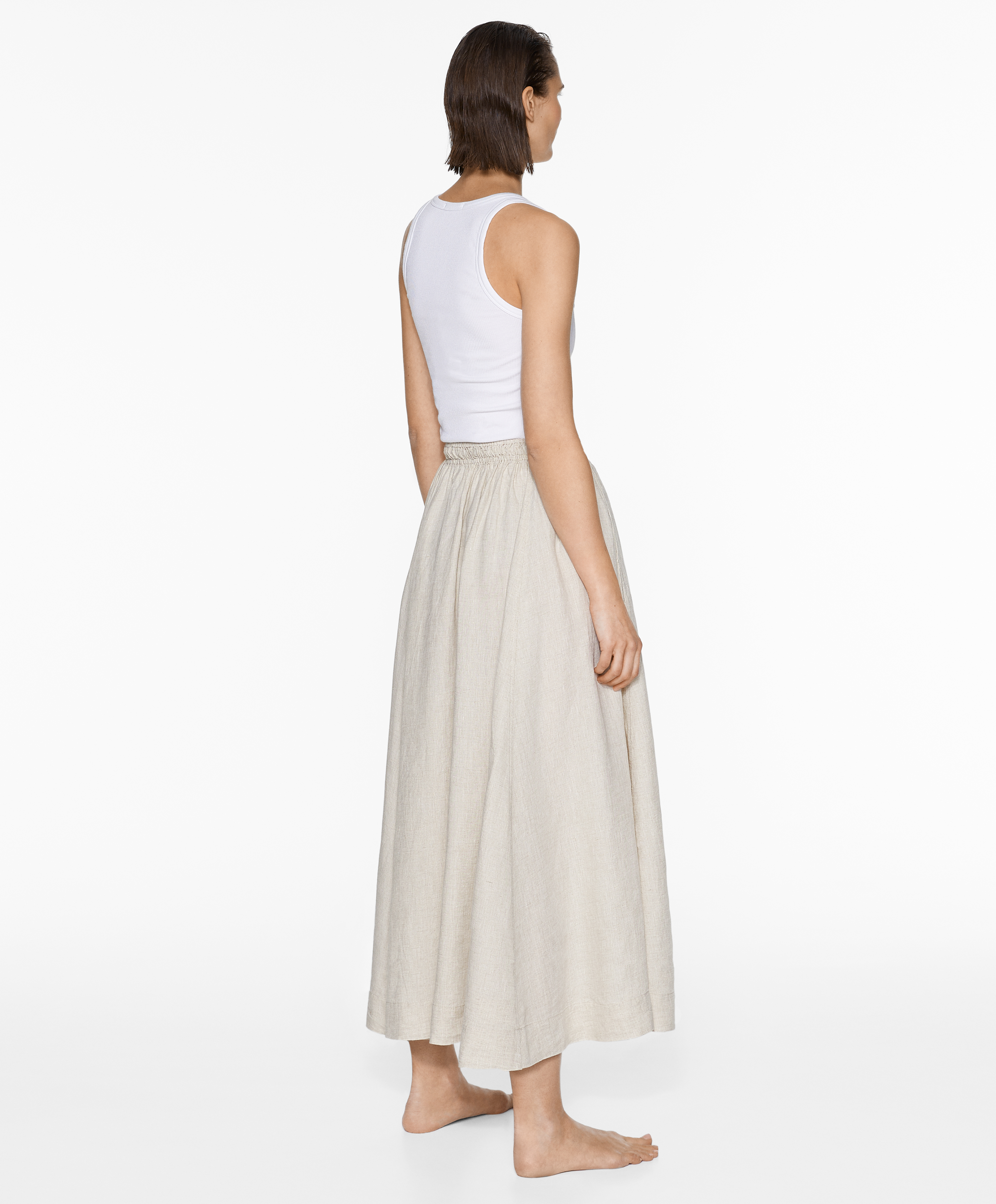Long 100% linen skirt