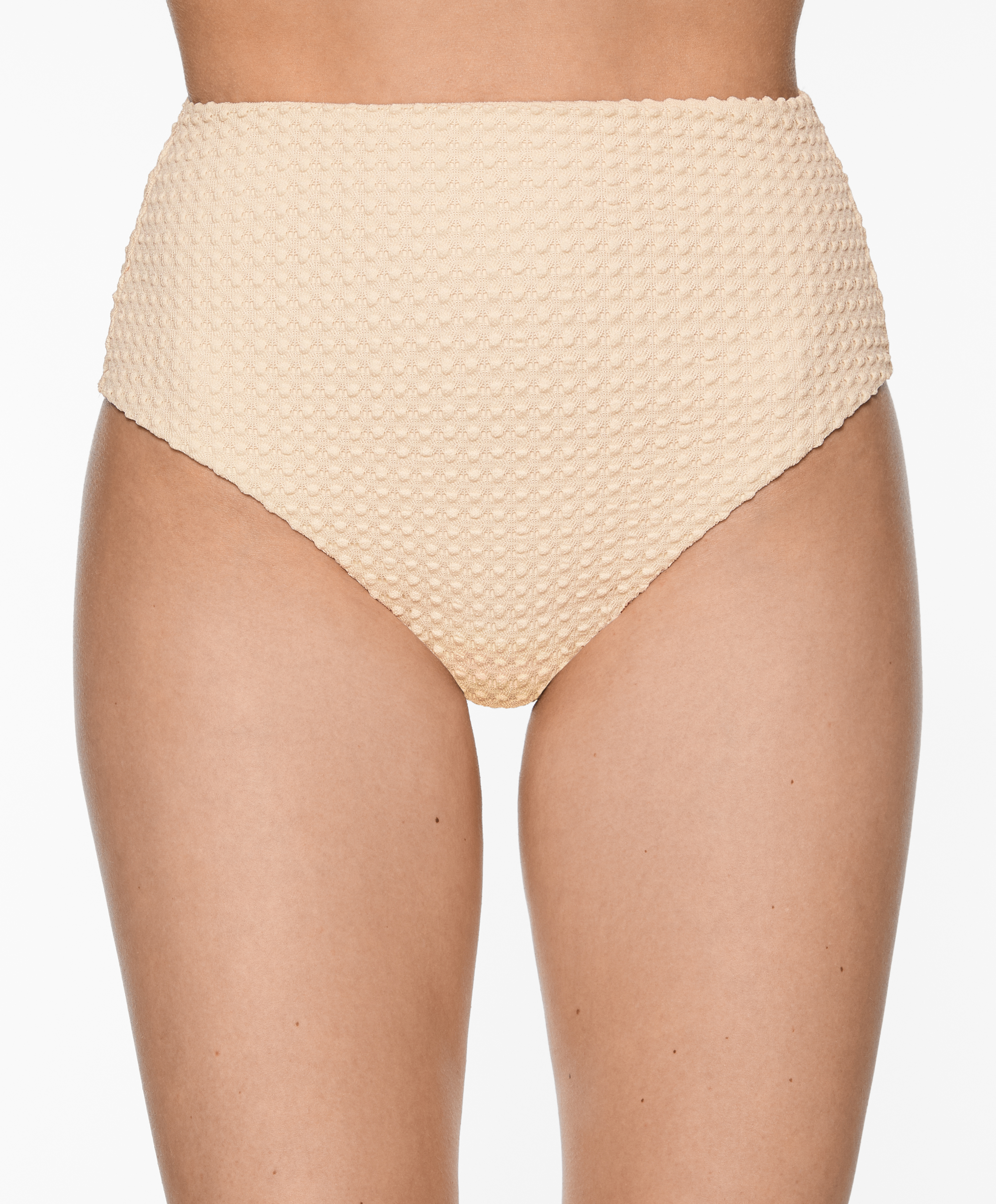 Bubble textured high-waisted bikini briefs