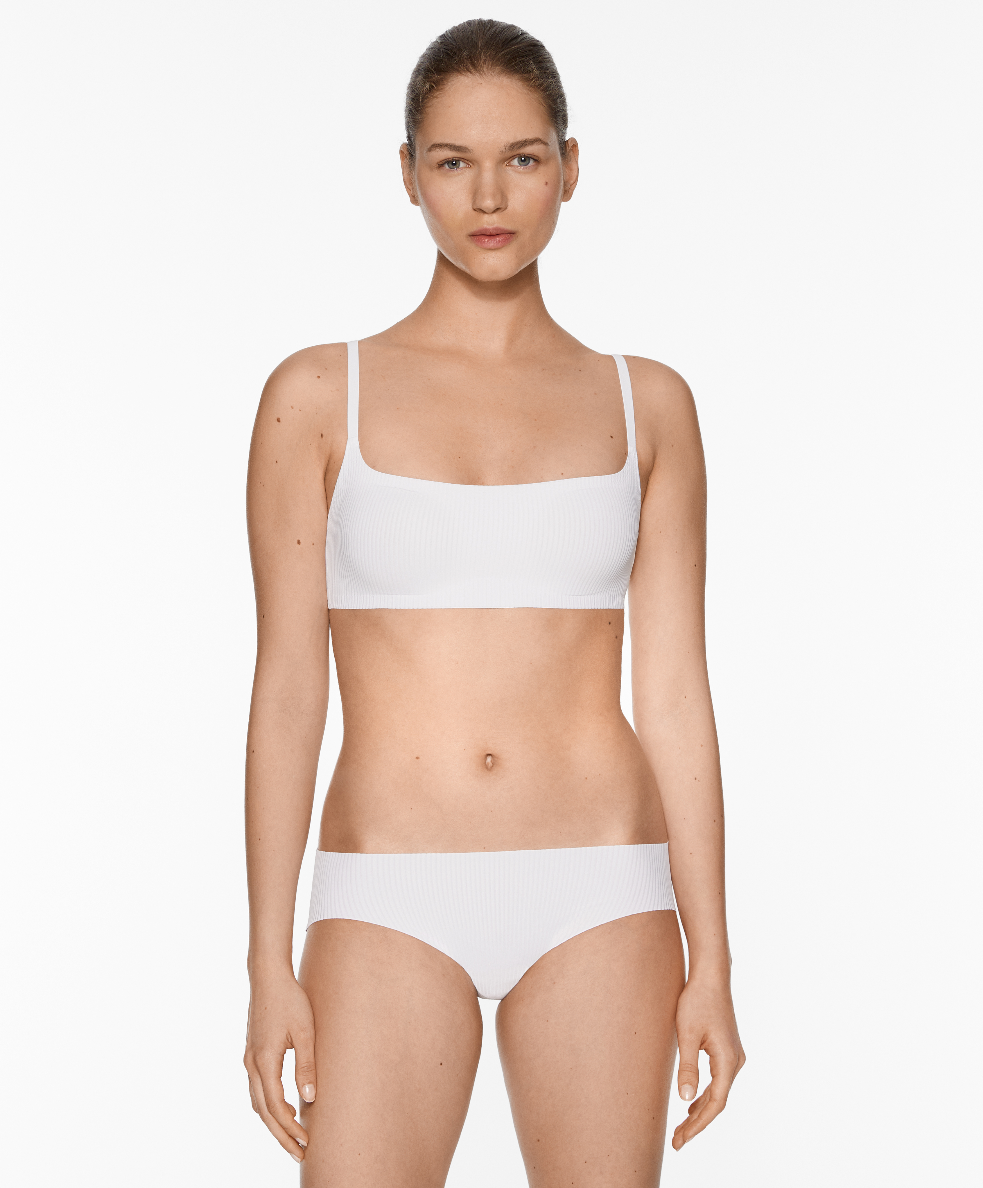Invisible micro rib bra top