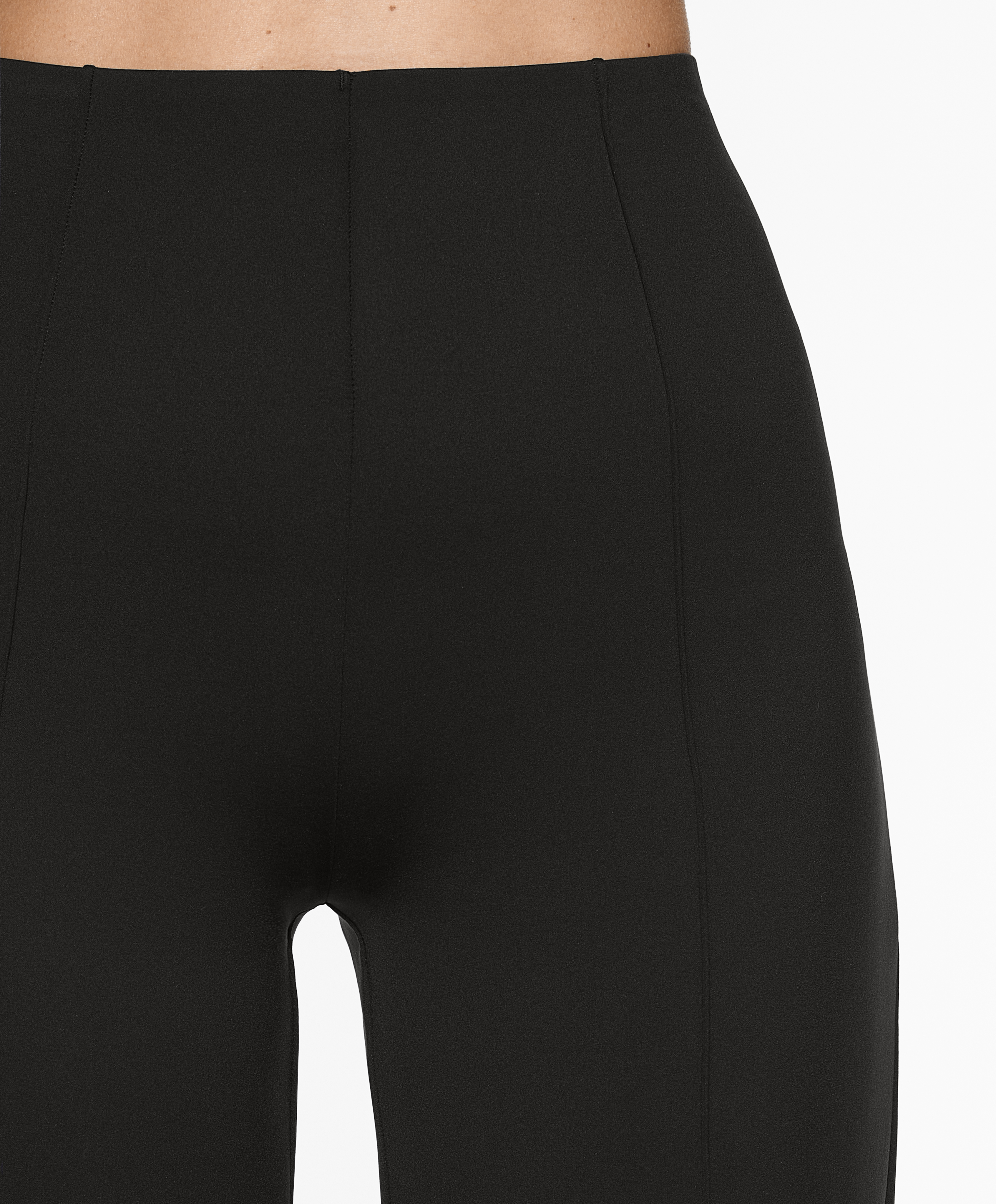 Neoprene-effect straight-leg trousers