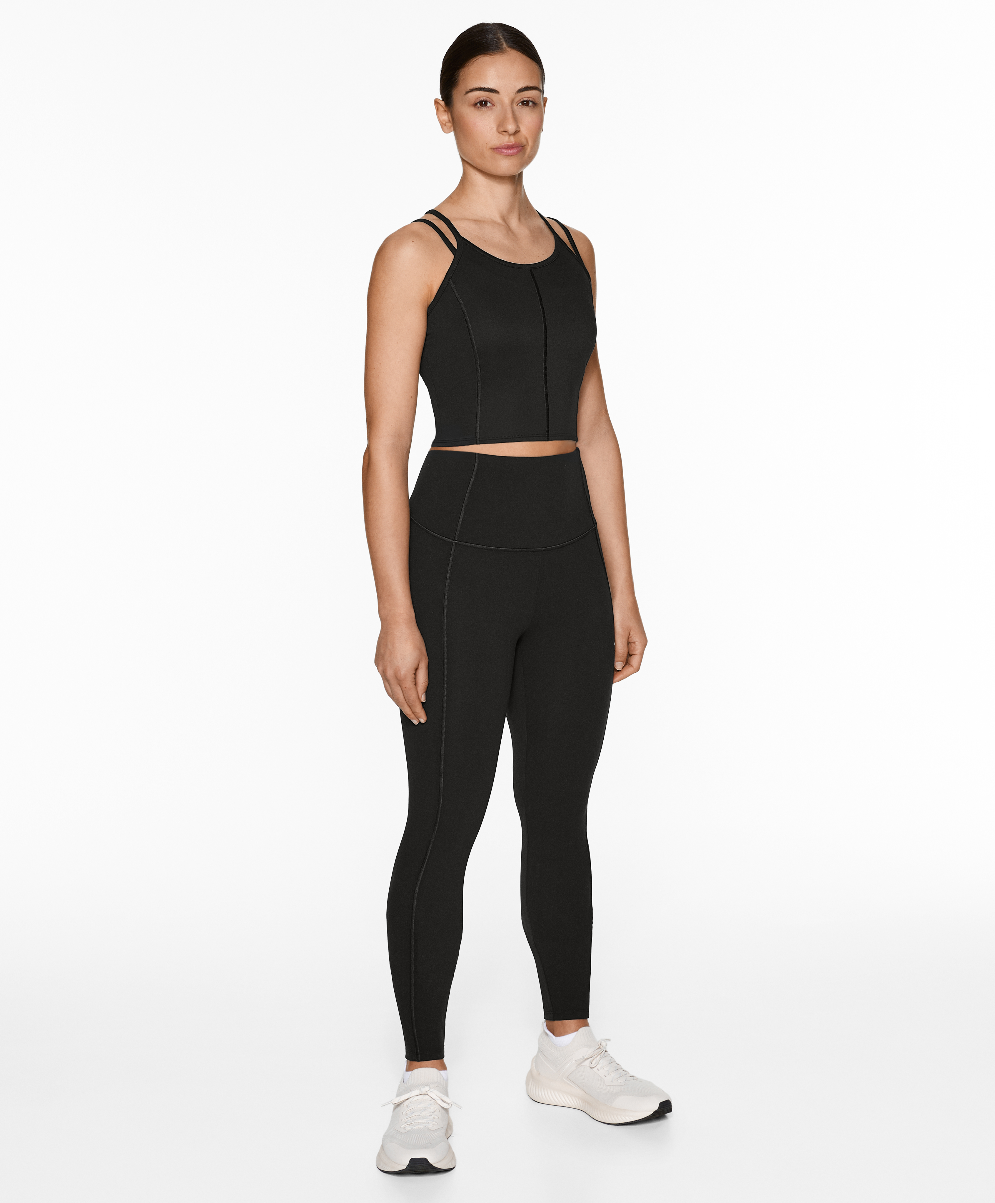 Comfortlux super-high-rise 65cm ankle-length leggings with overlocking detail