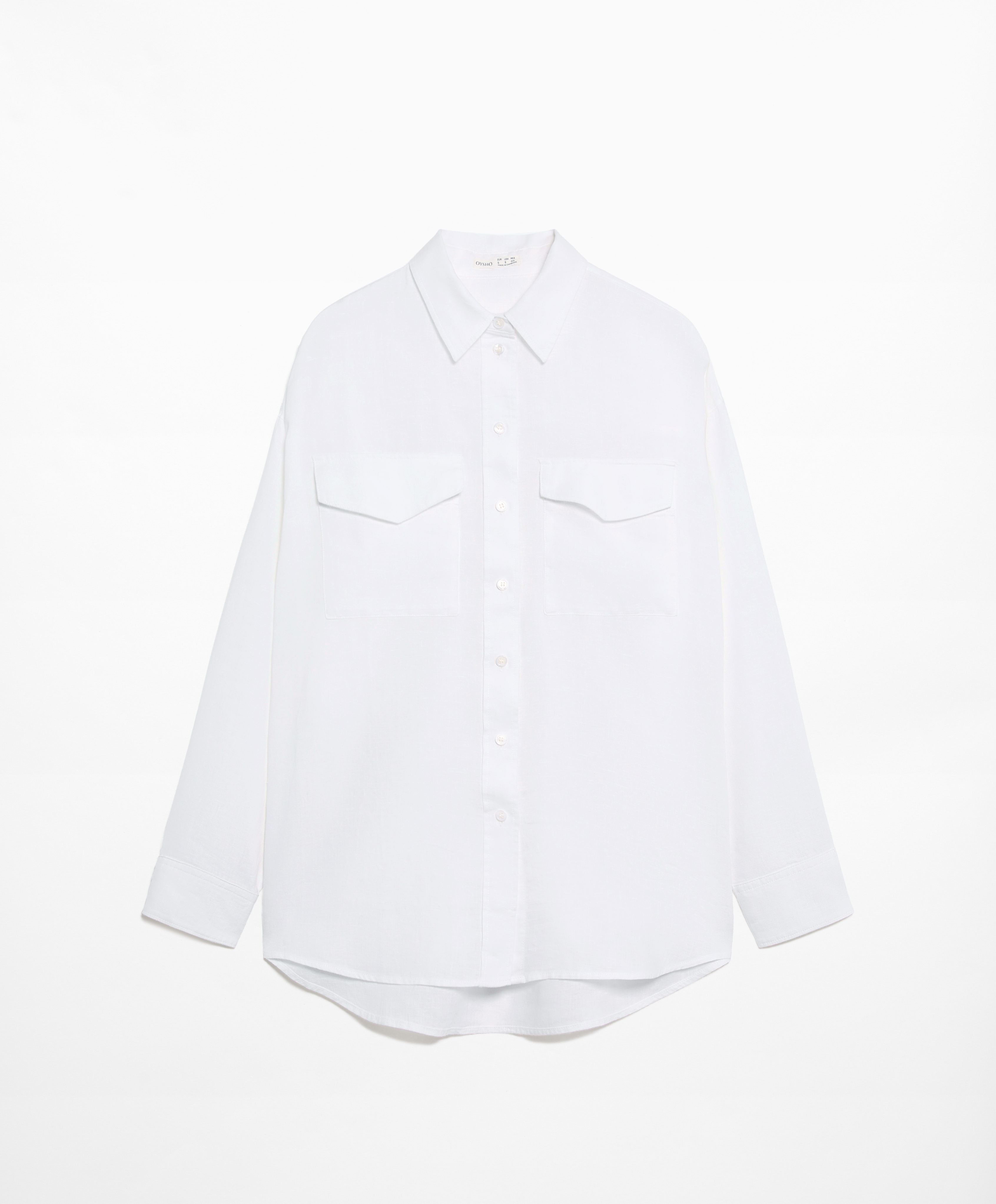 100% linen long-sleeved utility shirt