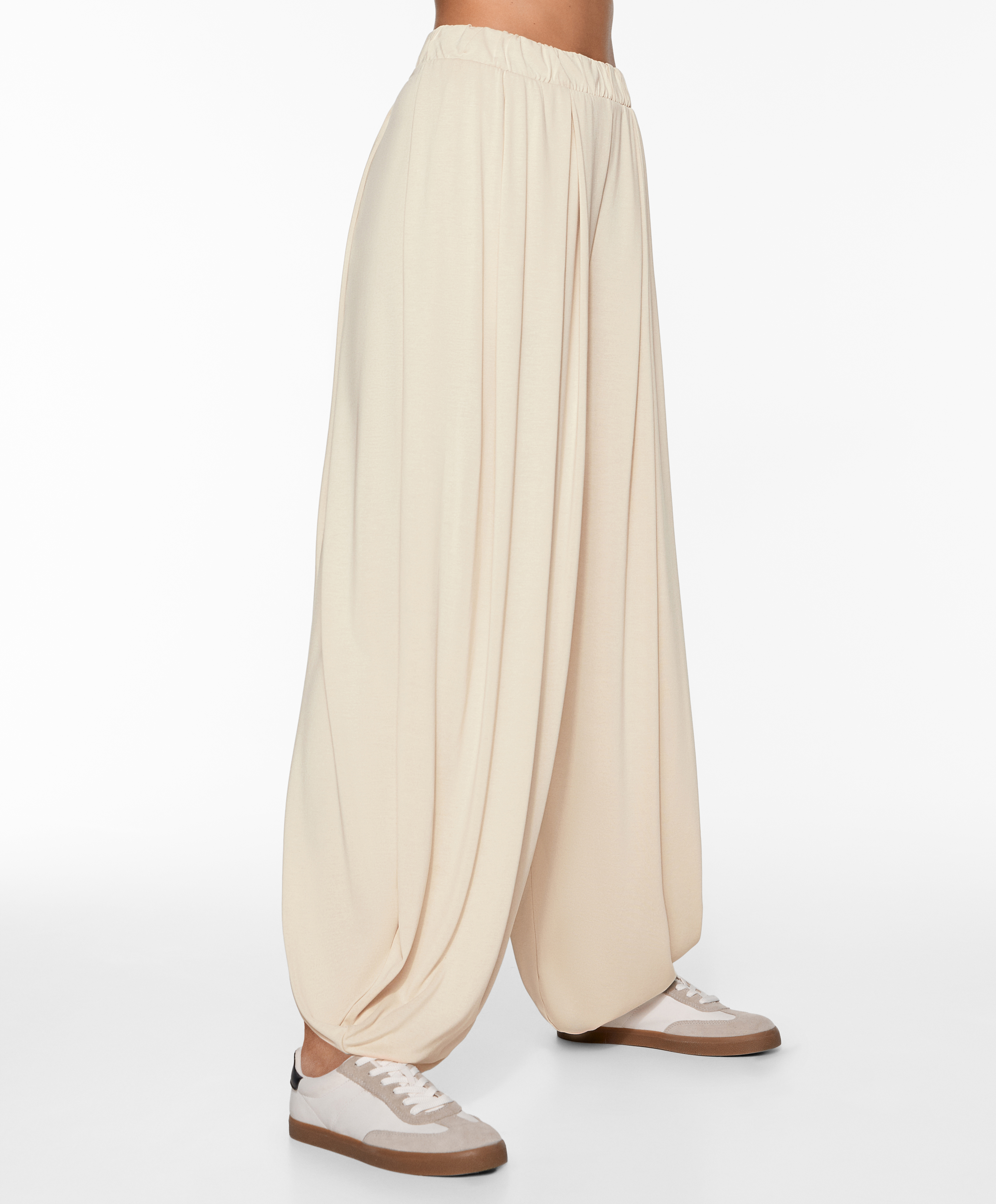 Modal blend wide-leg trousers
