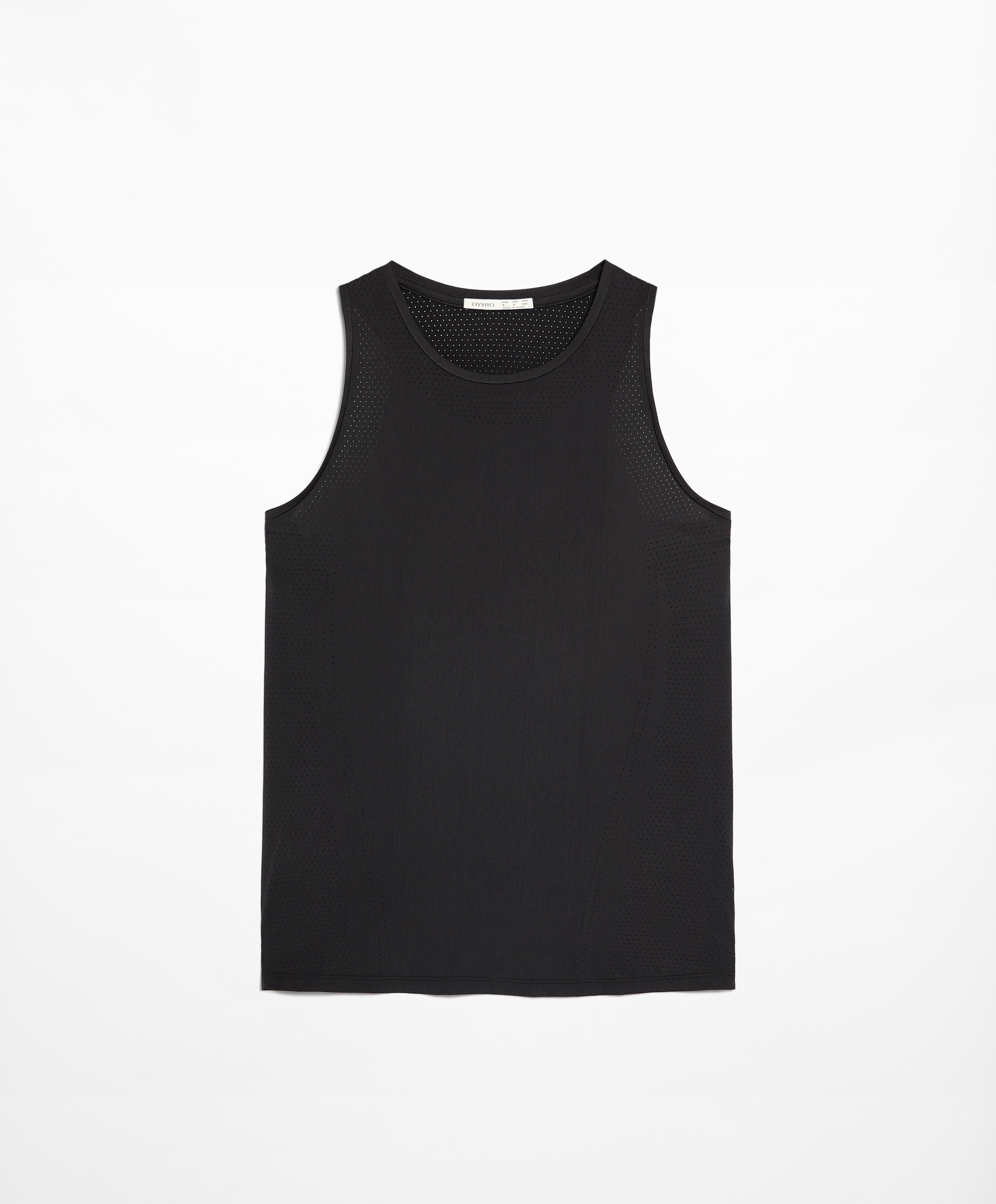 Sleeveless technical T-shirt with open back