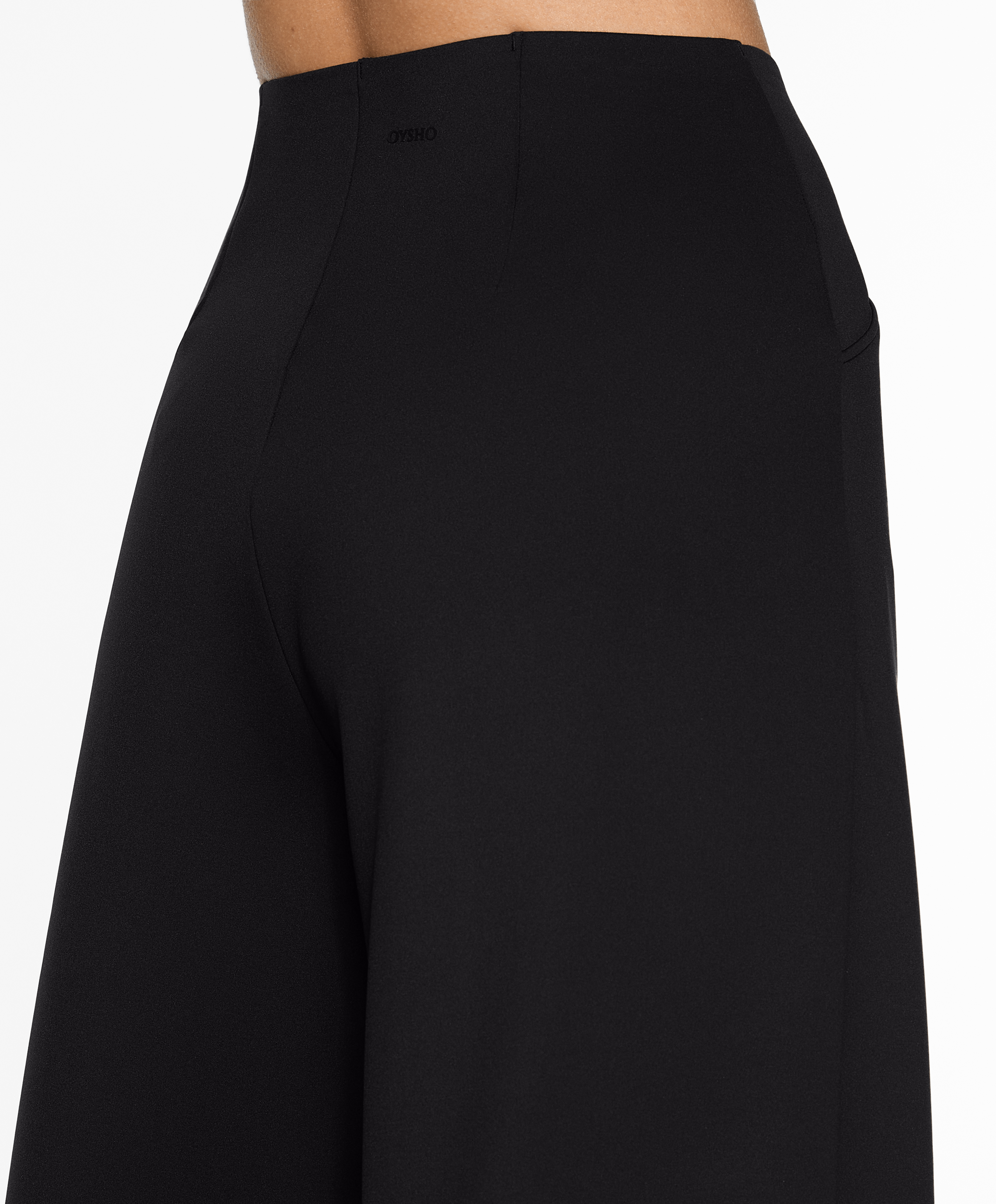 Neoprene-effect wide-leg trousers