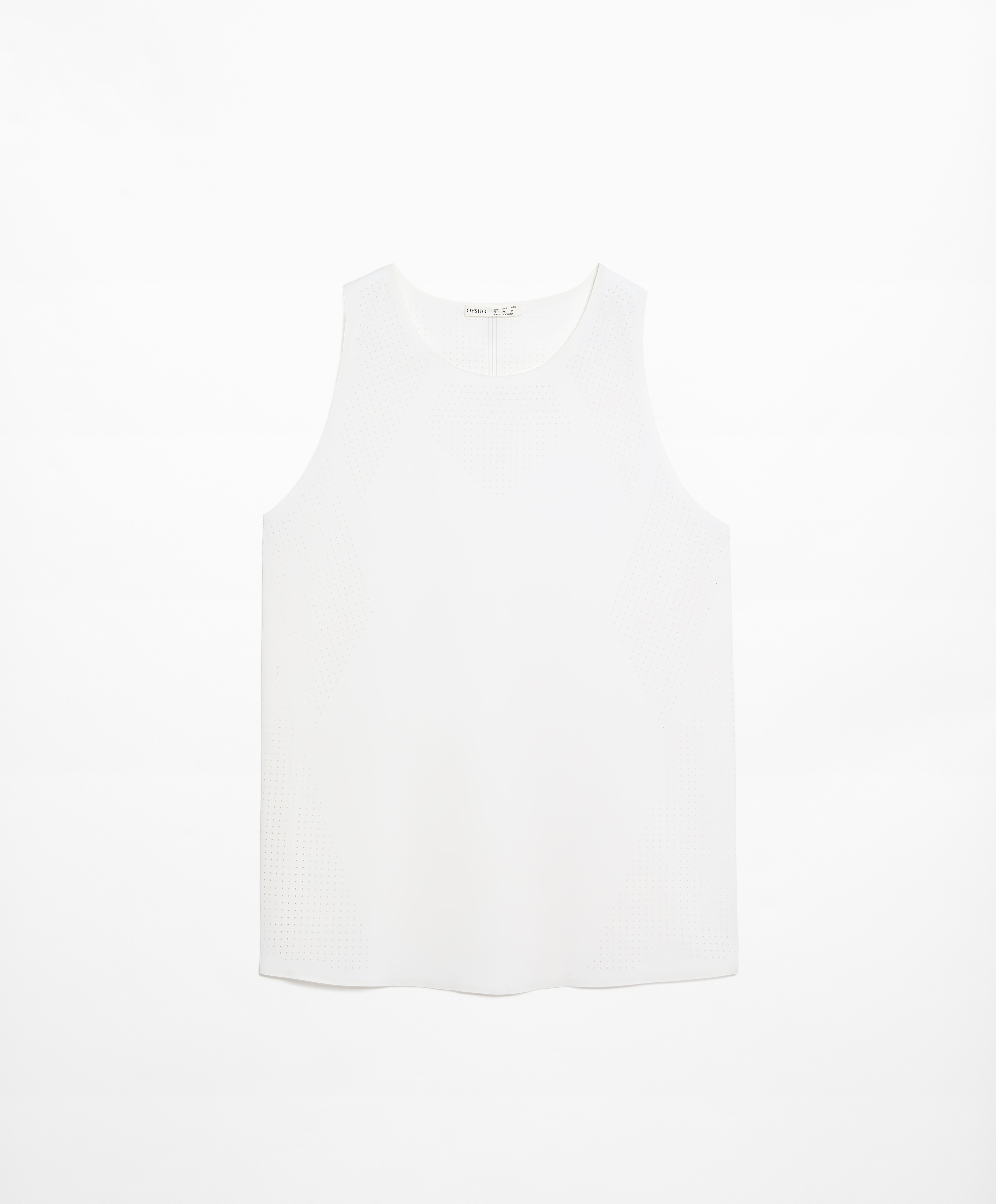 Microperforated technical sleeveless T-shirt
