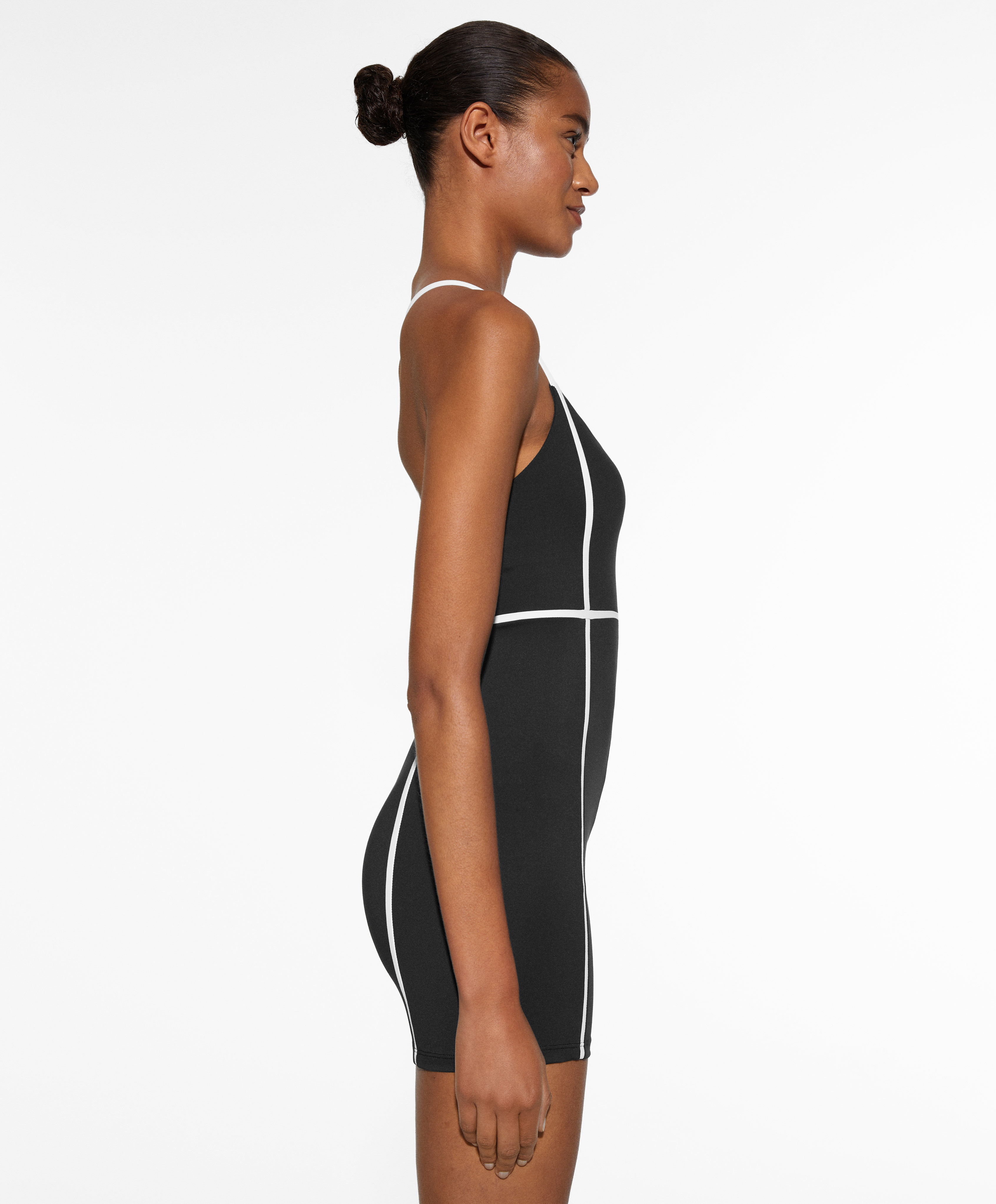 Comfortlux piping short jumpsuit