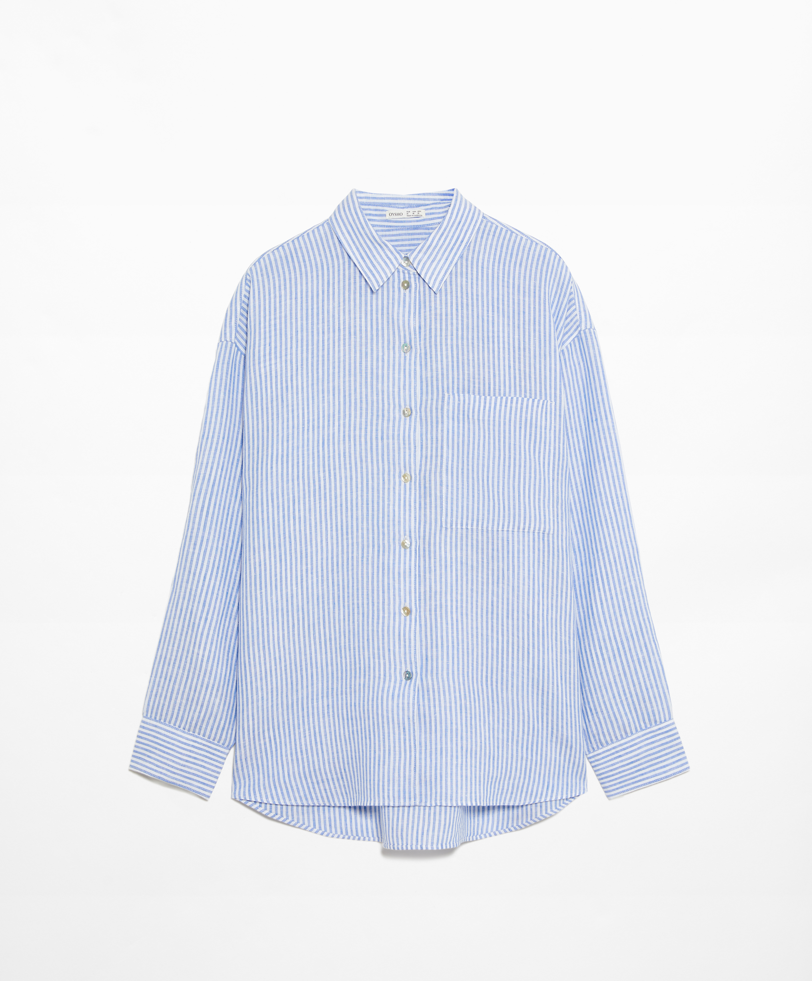 100% linen long-sleeved shirt