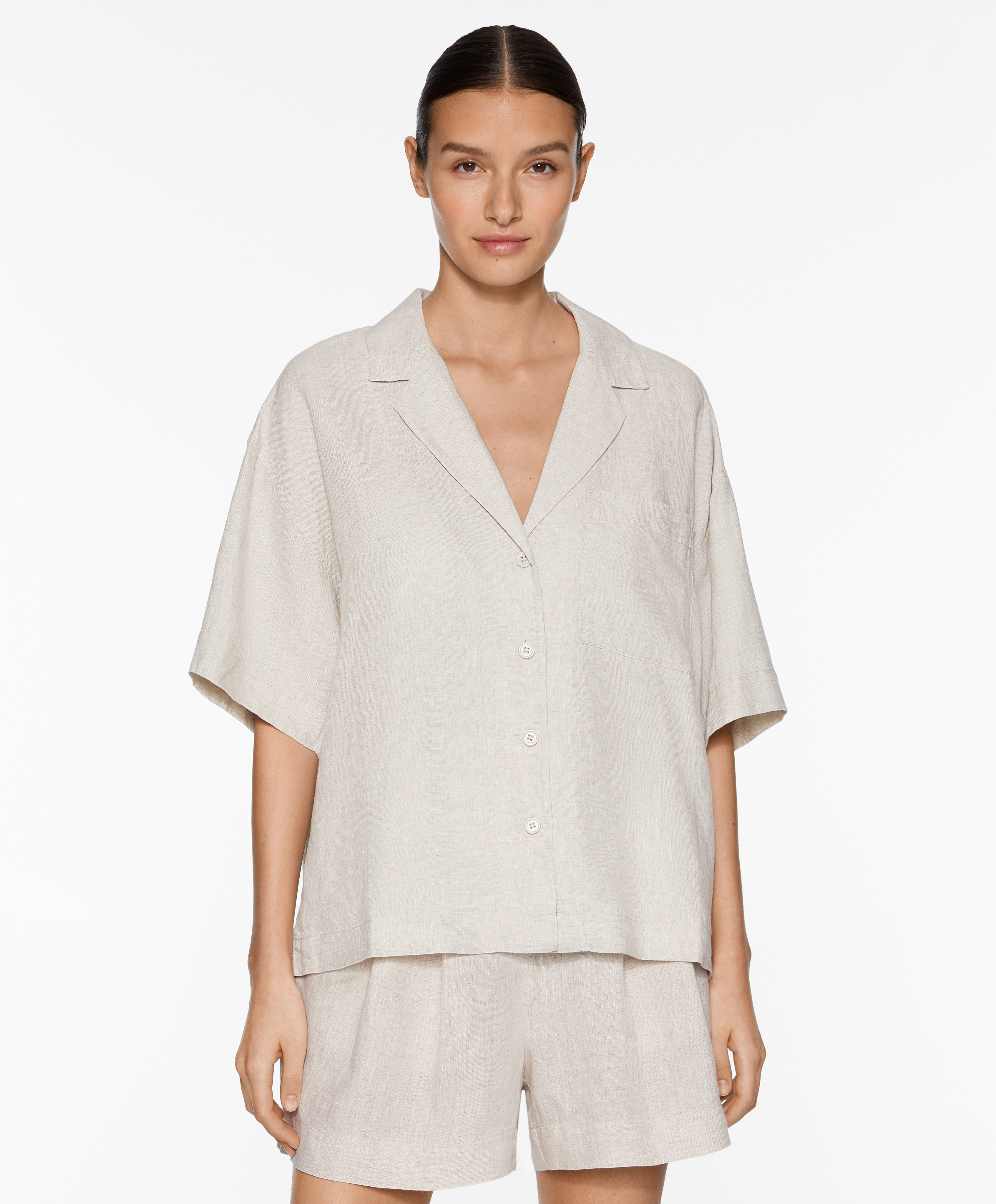 100% linen short sleeve shirt