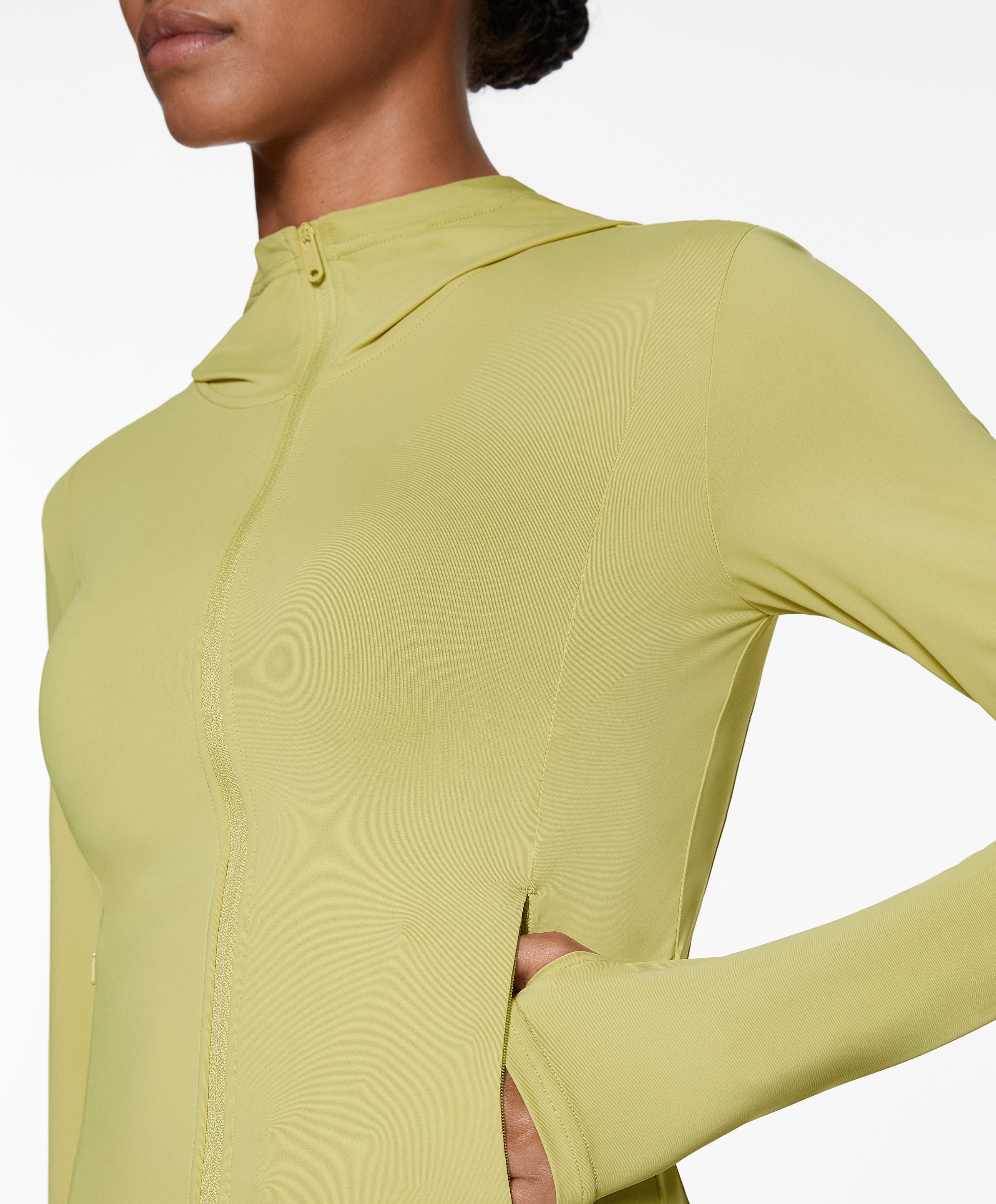 Cool touch hooded technical jacket