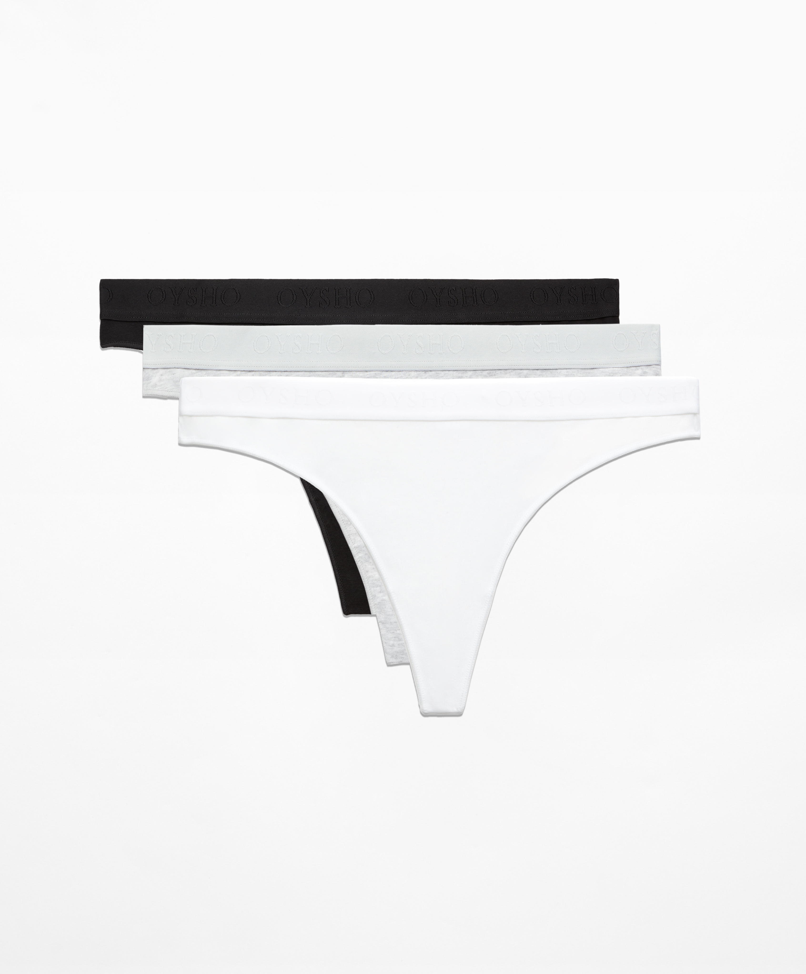 3 comfort cotton blend thongs with logo