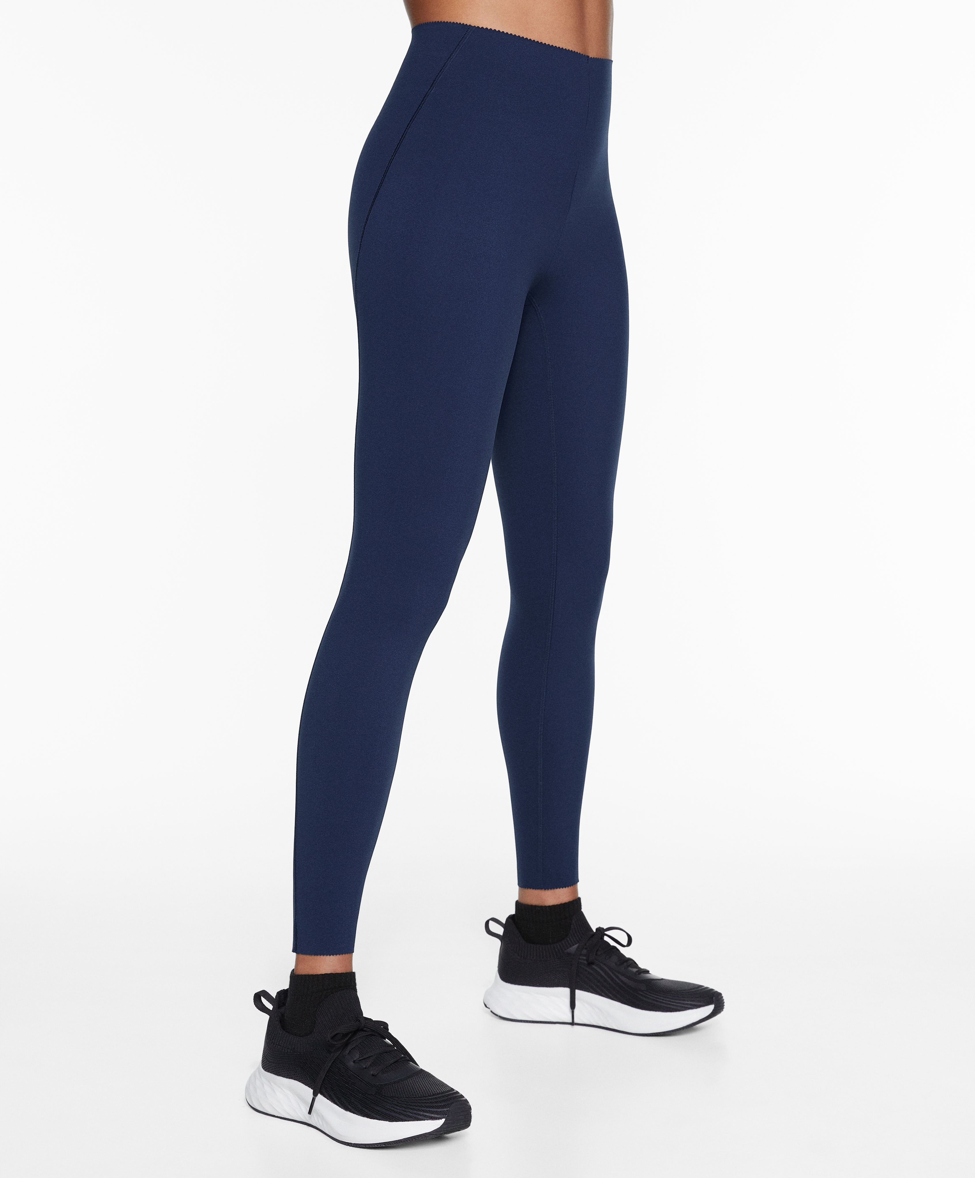 Compressive core control ankle-length leggings