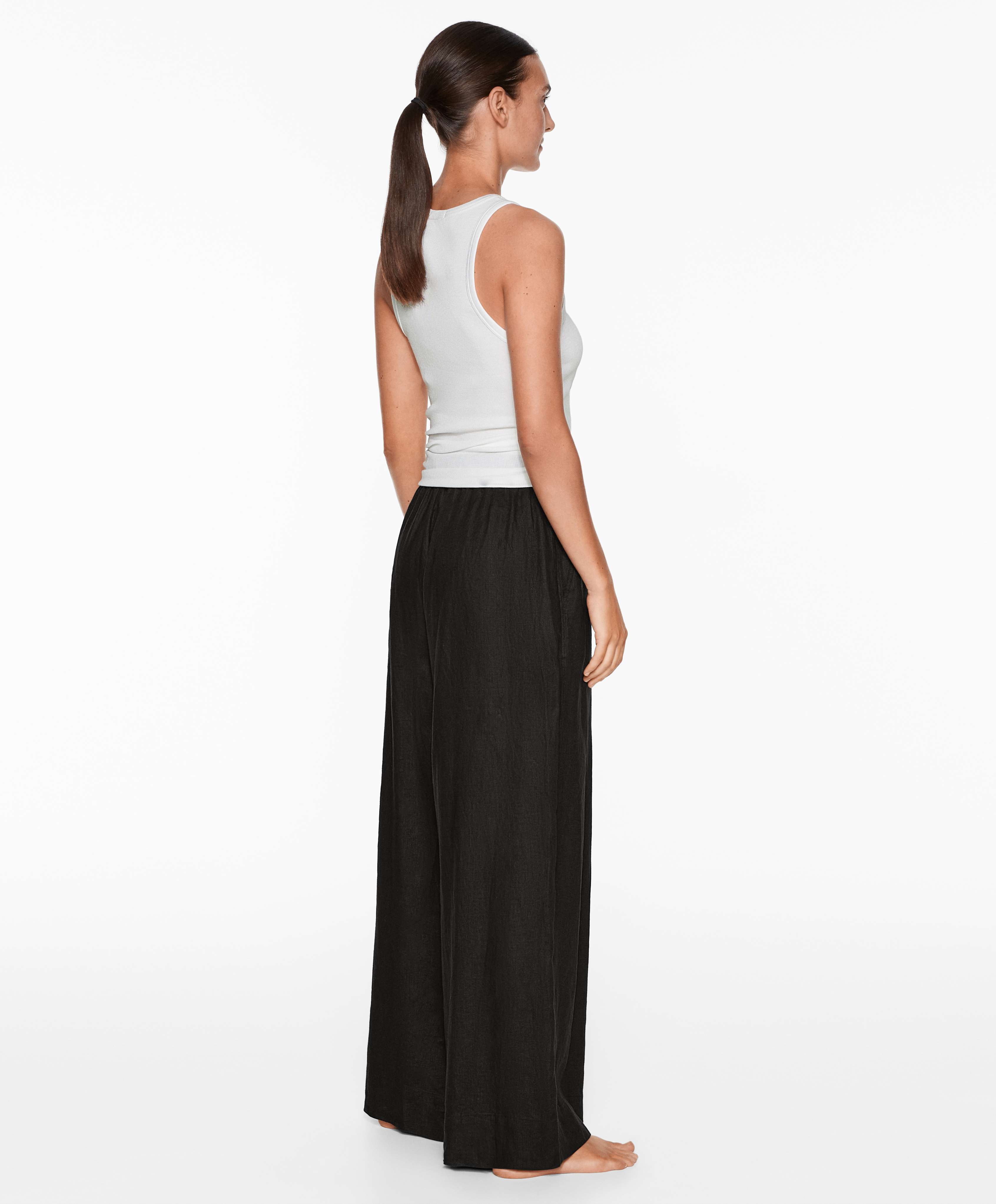 Rib vest top with cotton and modal