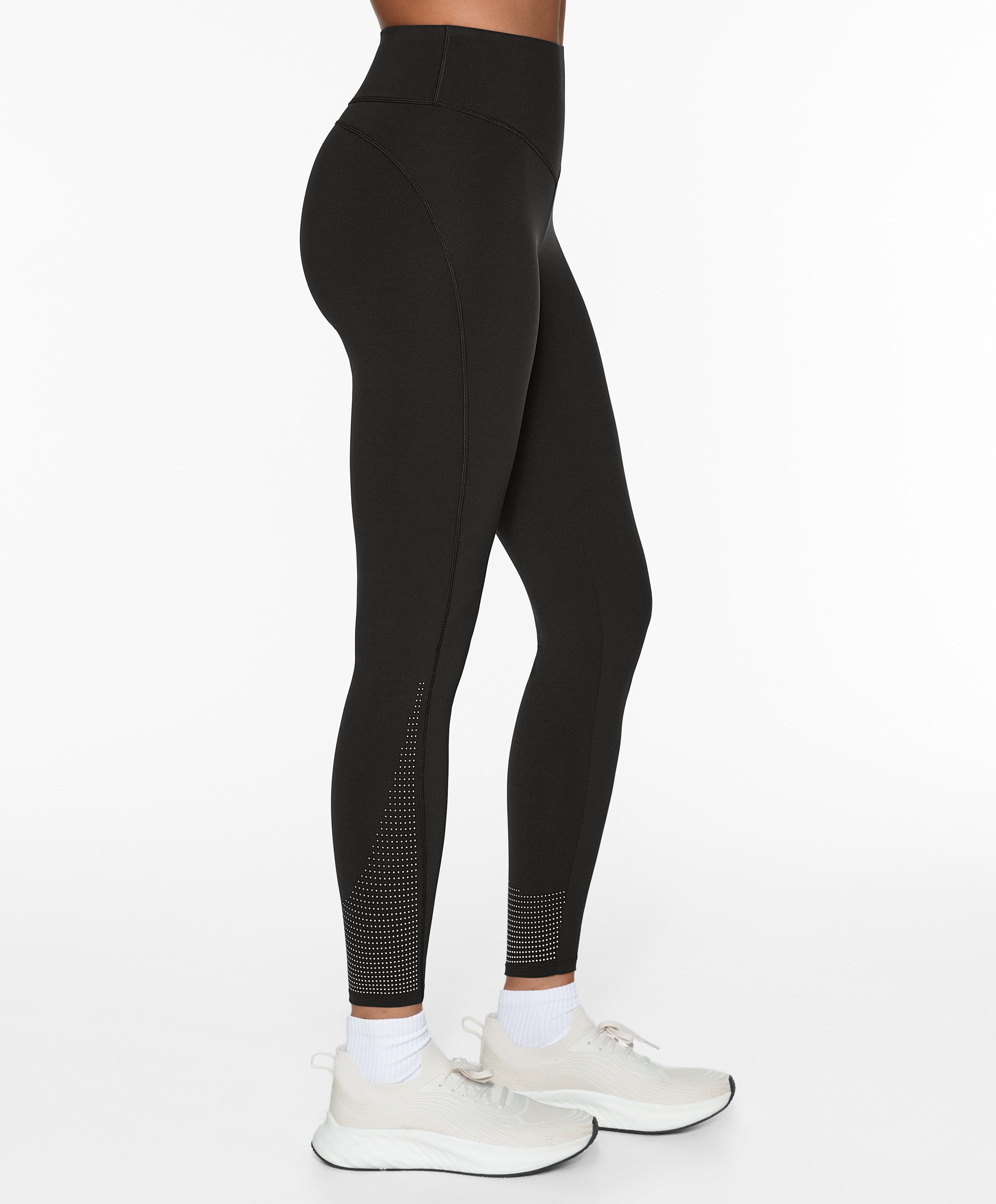 Compressive running high-rise 65cm ankle-length leggings