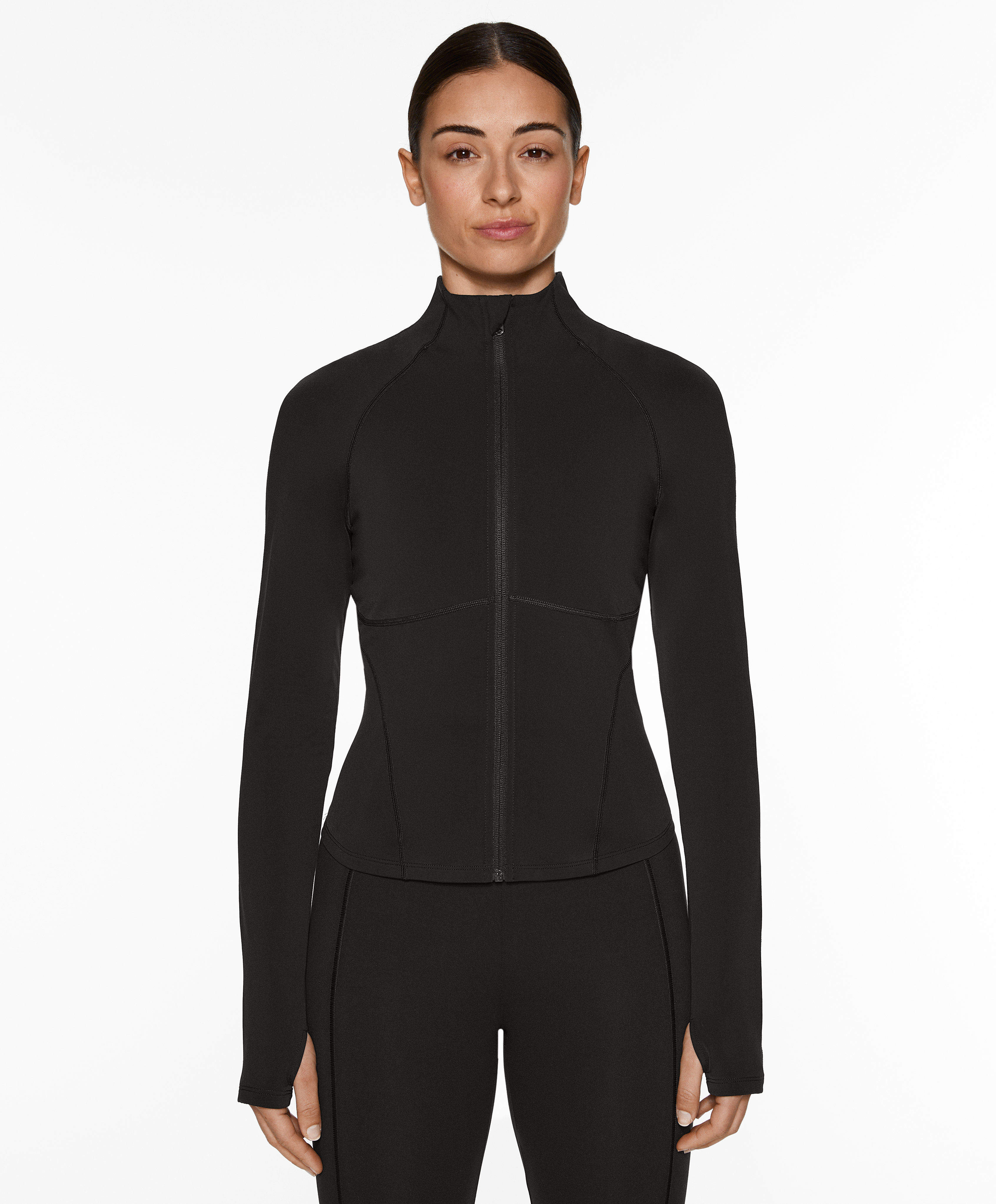 Light warmth running technical jacket with seams