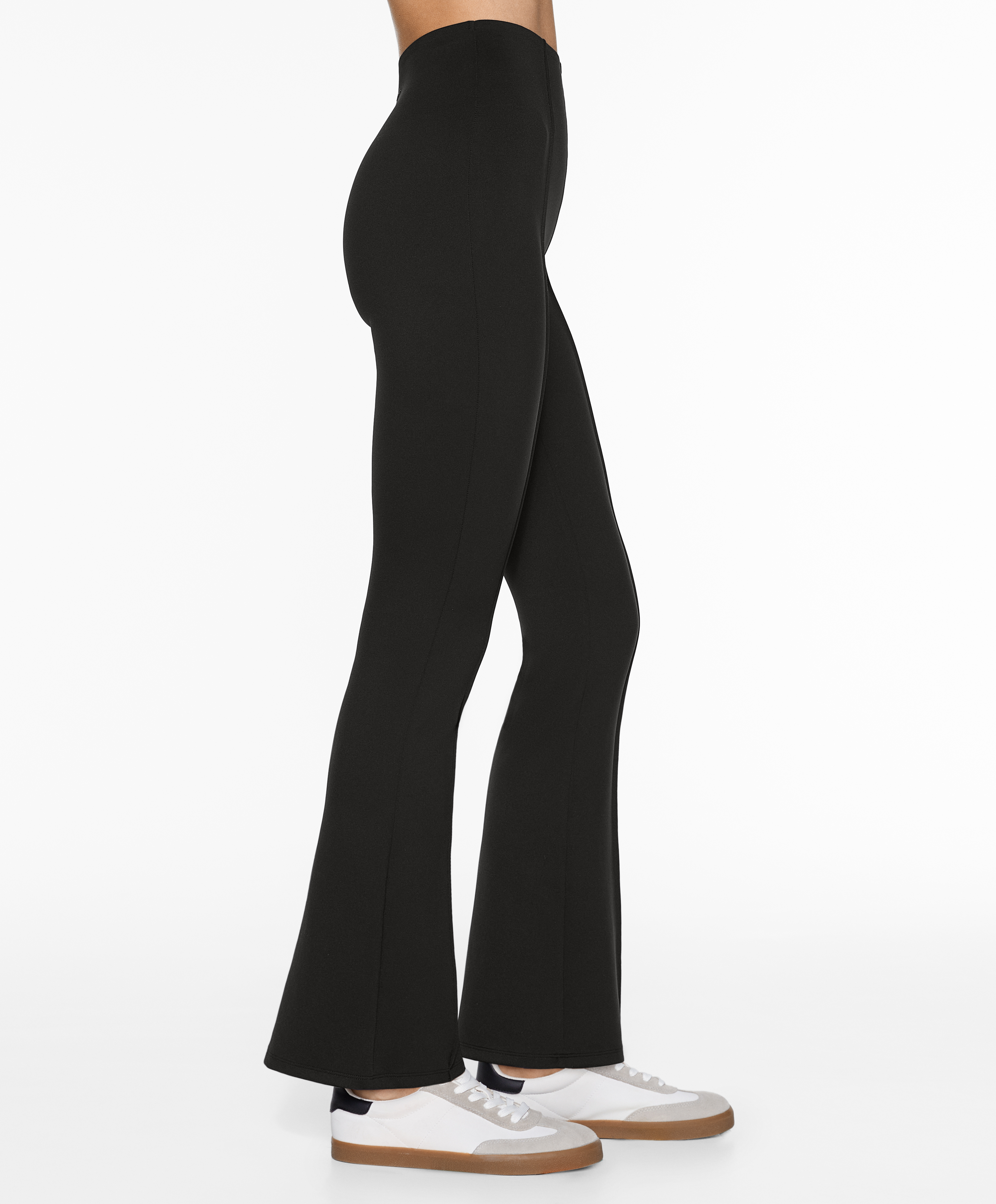 Neoprene-effect flare trousers