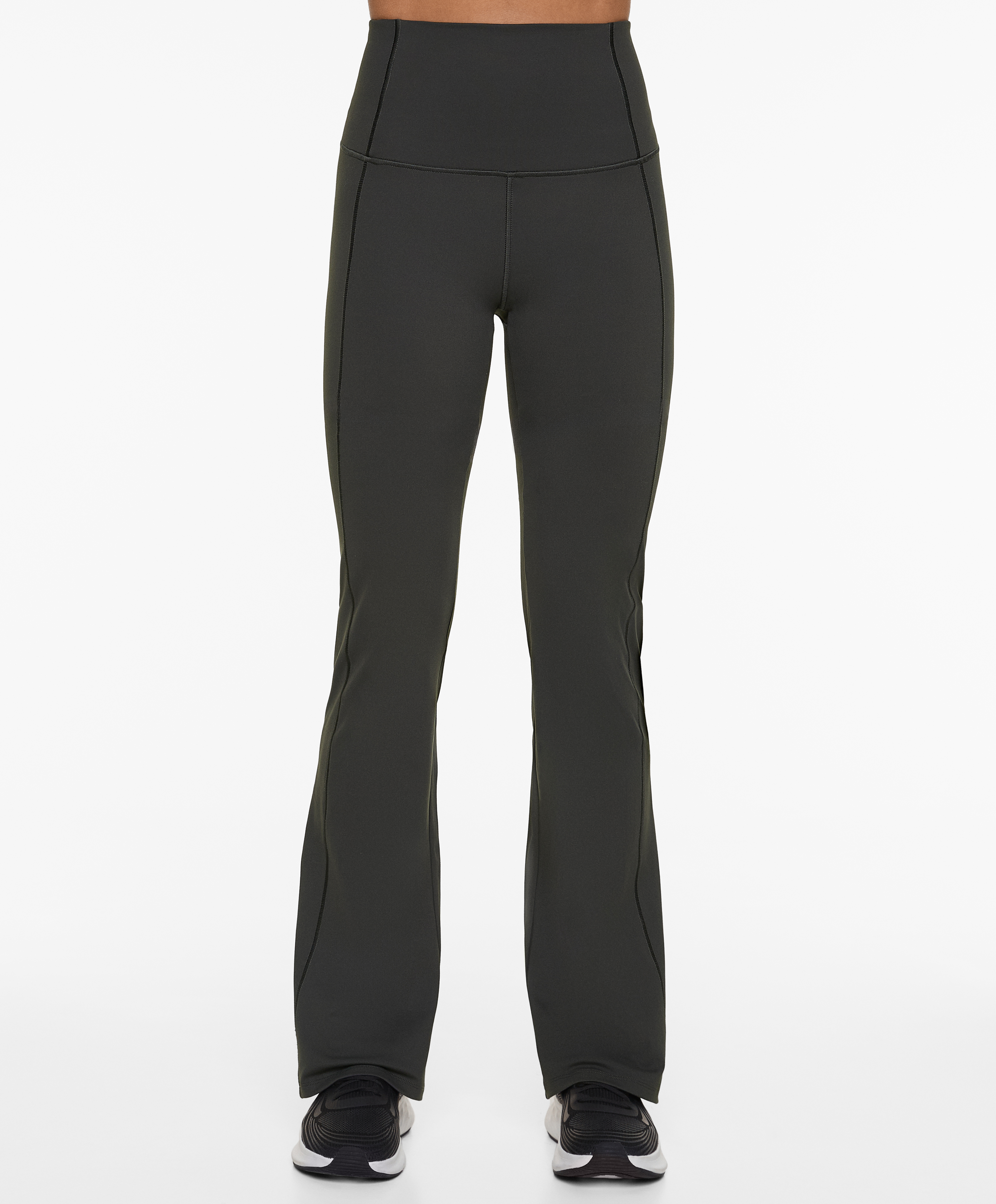 Comfortlux super-high-rise flare trousers with overlocking detail
