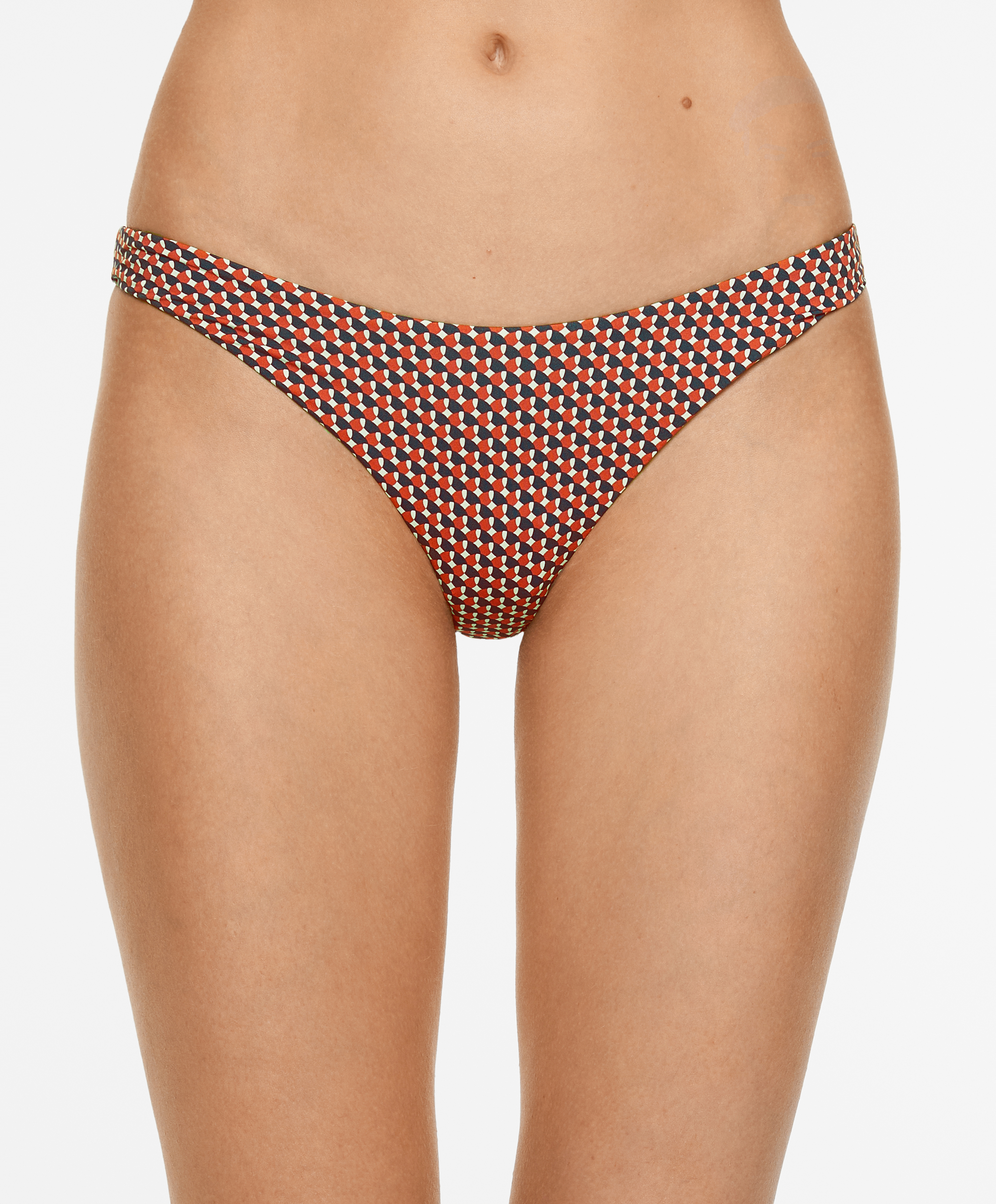 U-cut medium-coverage geometric mini bikini briefs