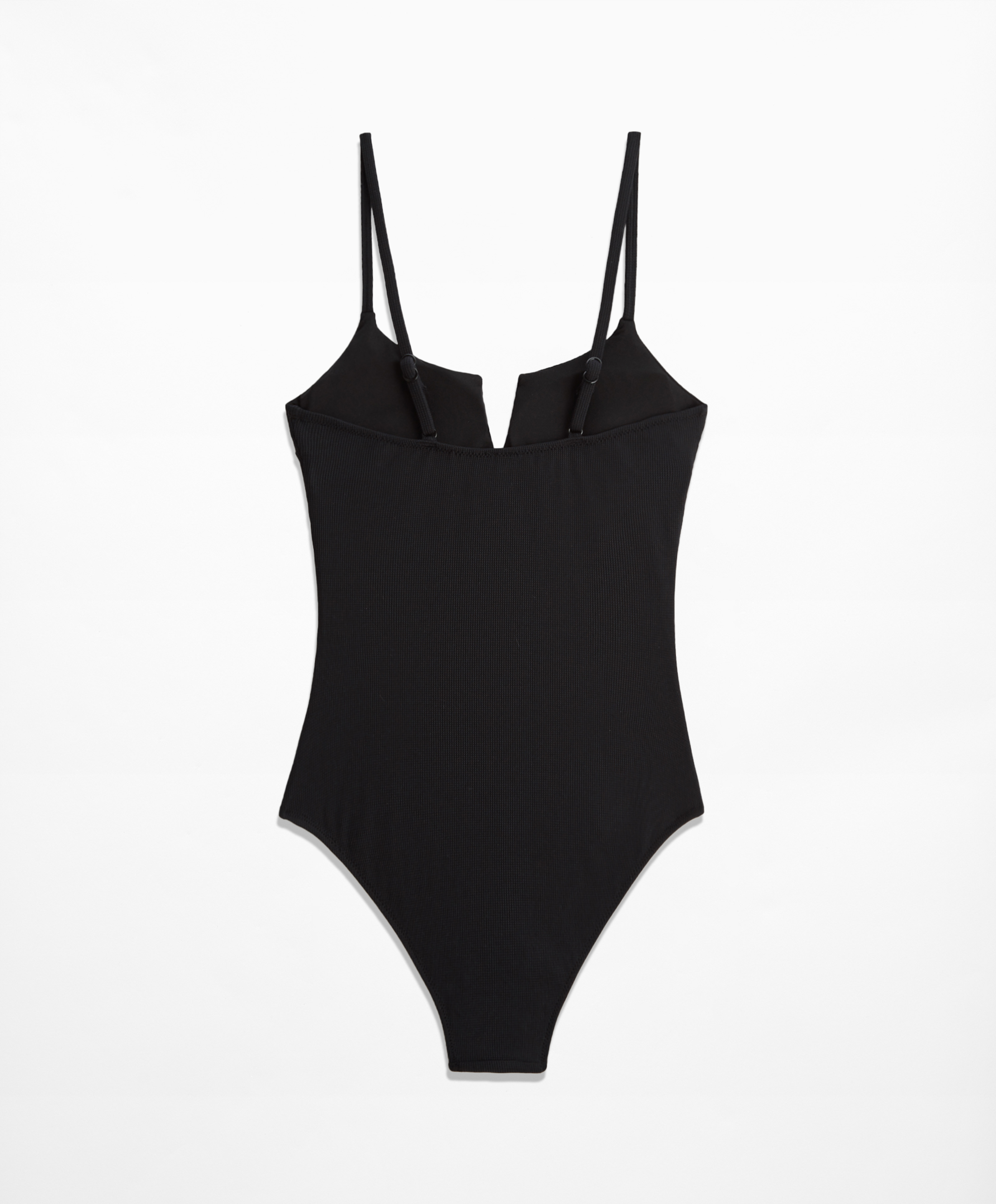 Piqué V-neck swimsuit