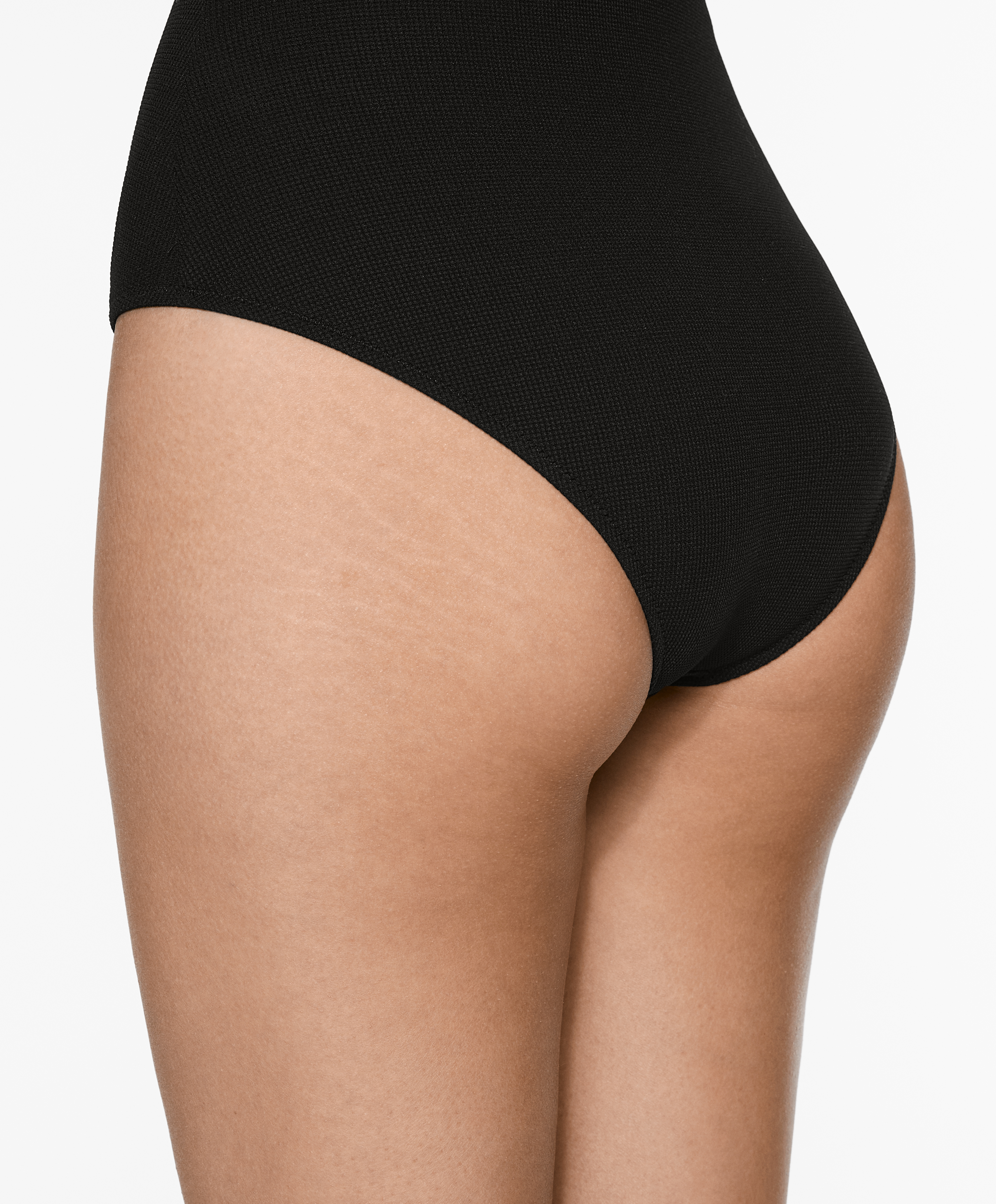 Piqué V-neck swimsuit