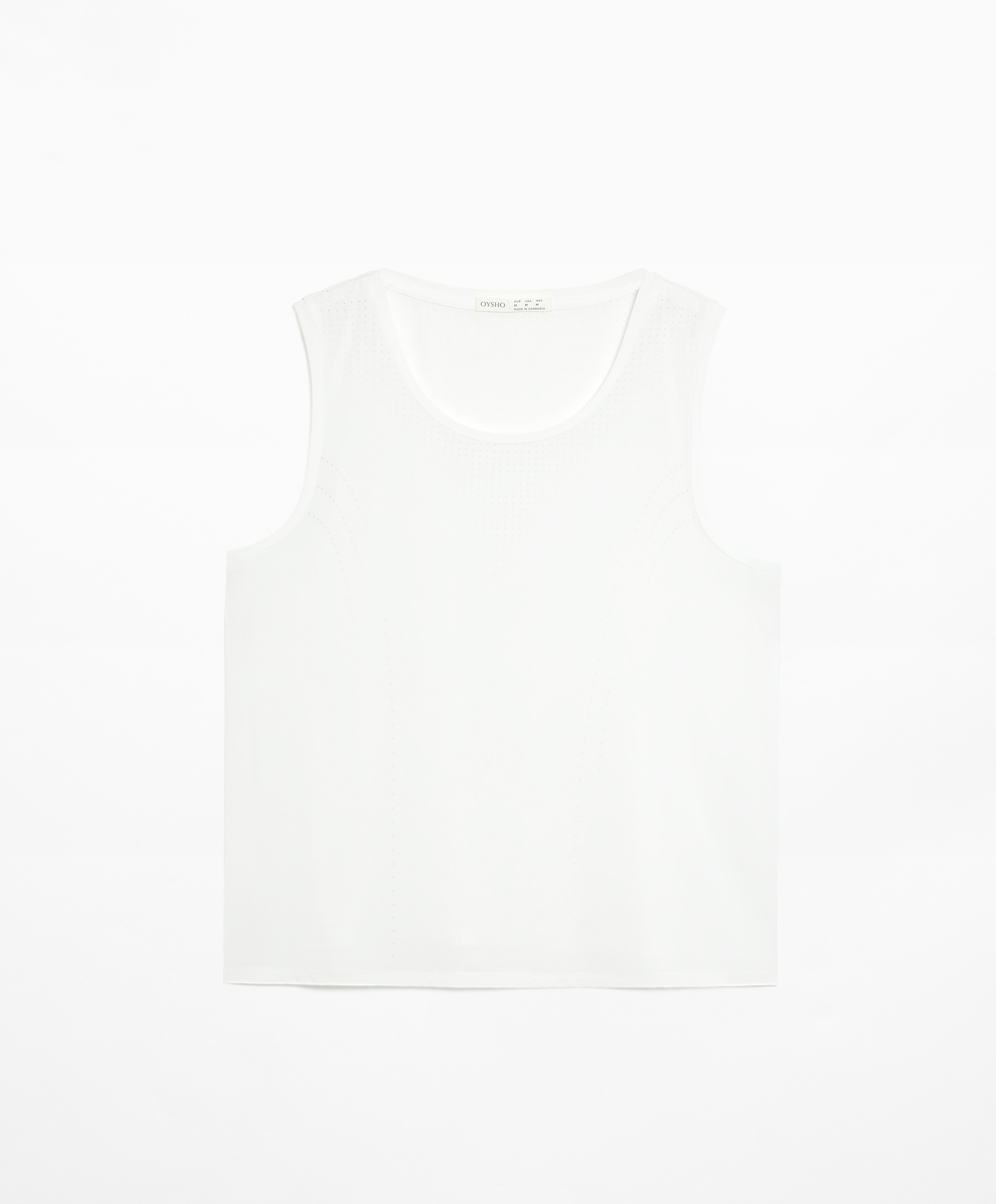 Sleeveless cropped technical T-shirt