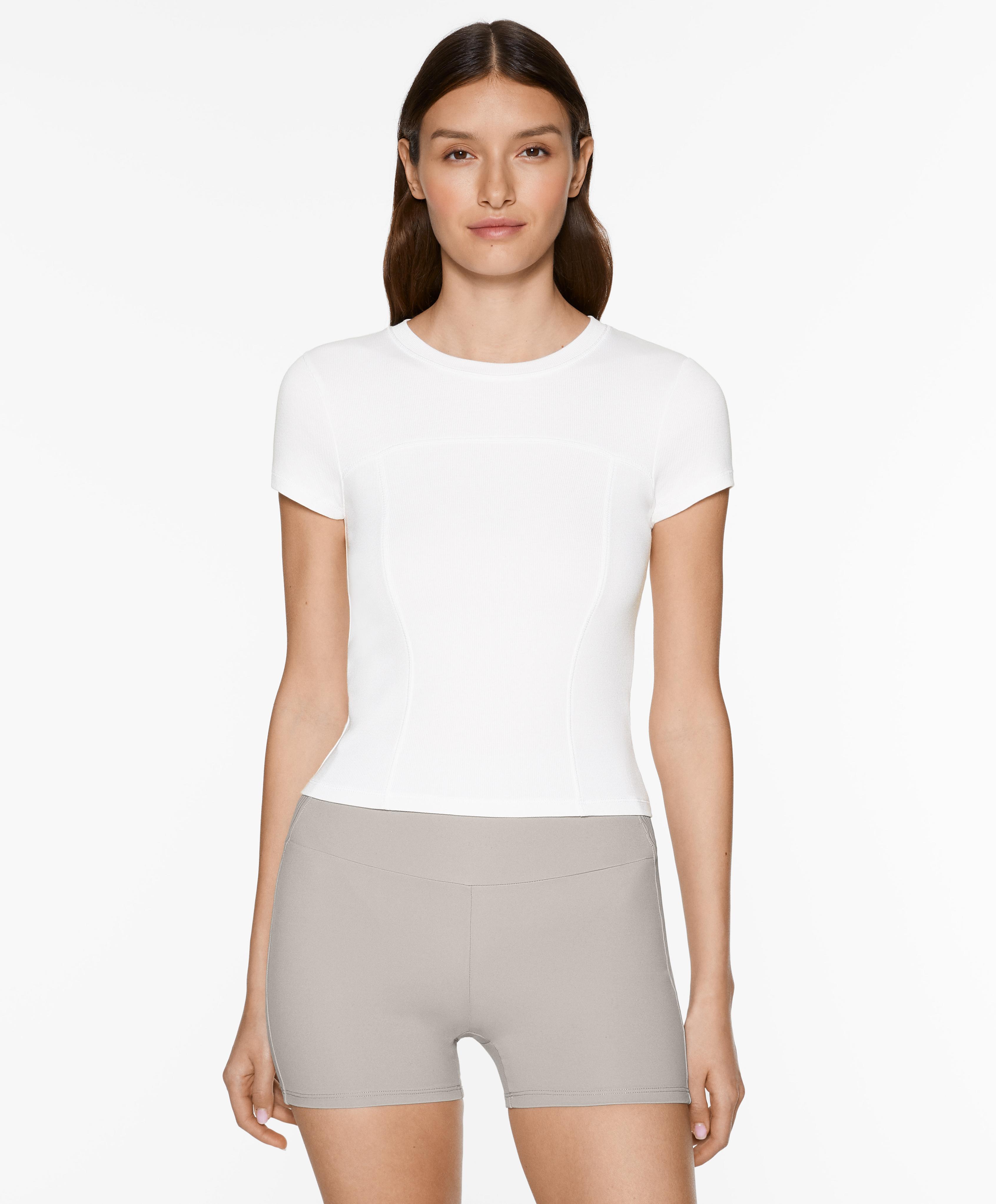 Ribbed short sleeve T-shirt