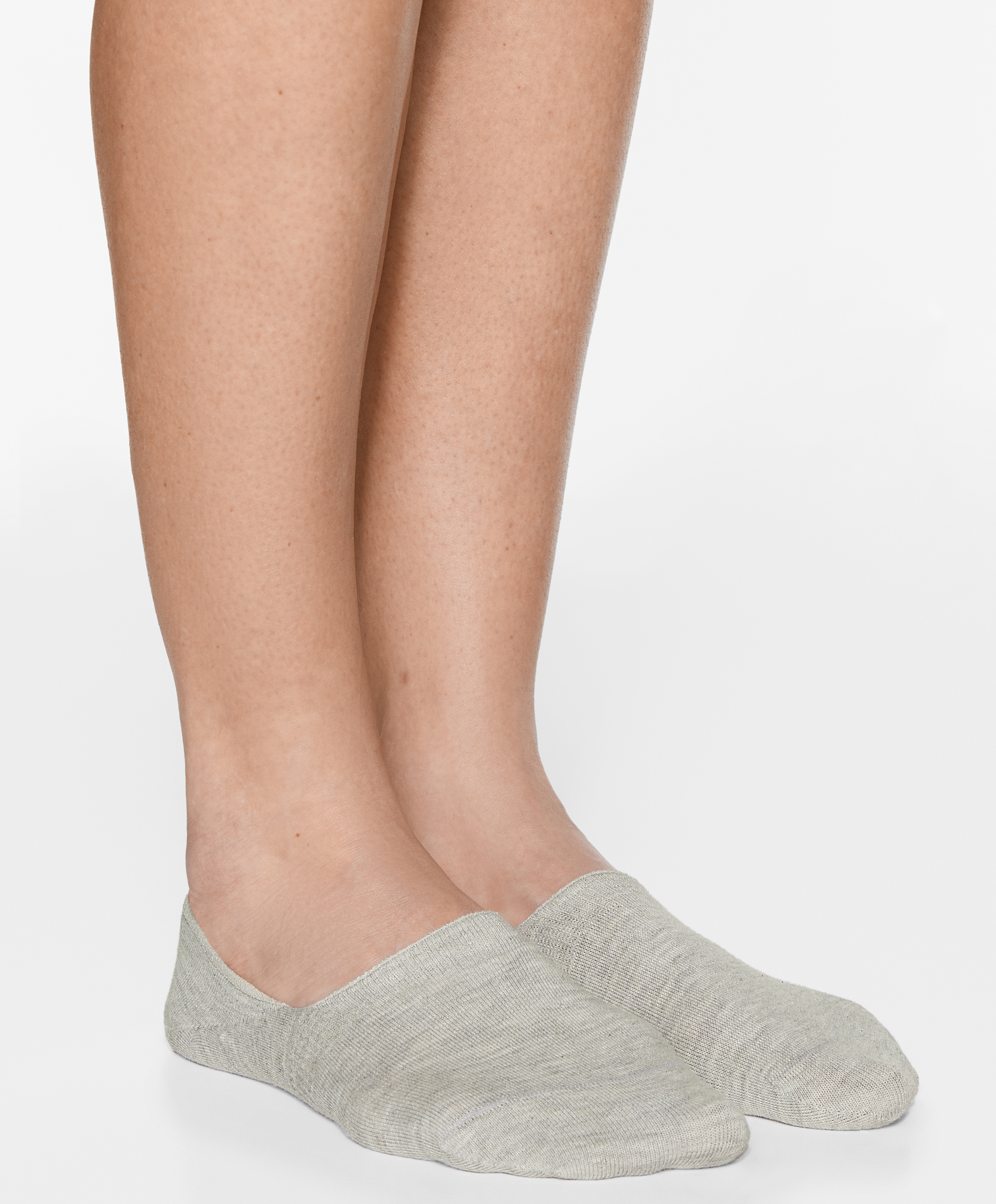 2 pairs of high-cut cotton blend invisible socks