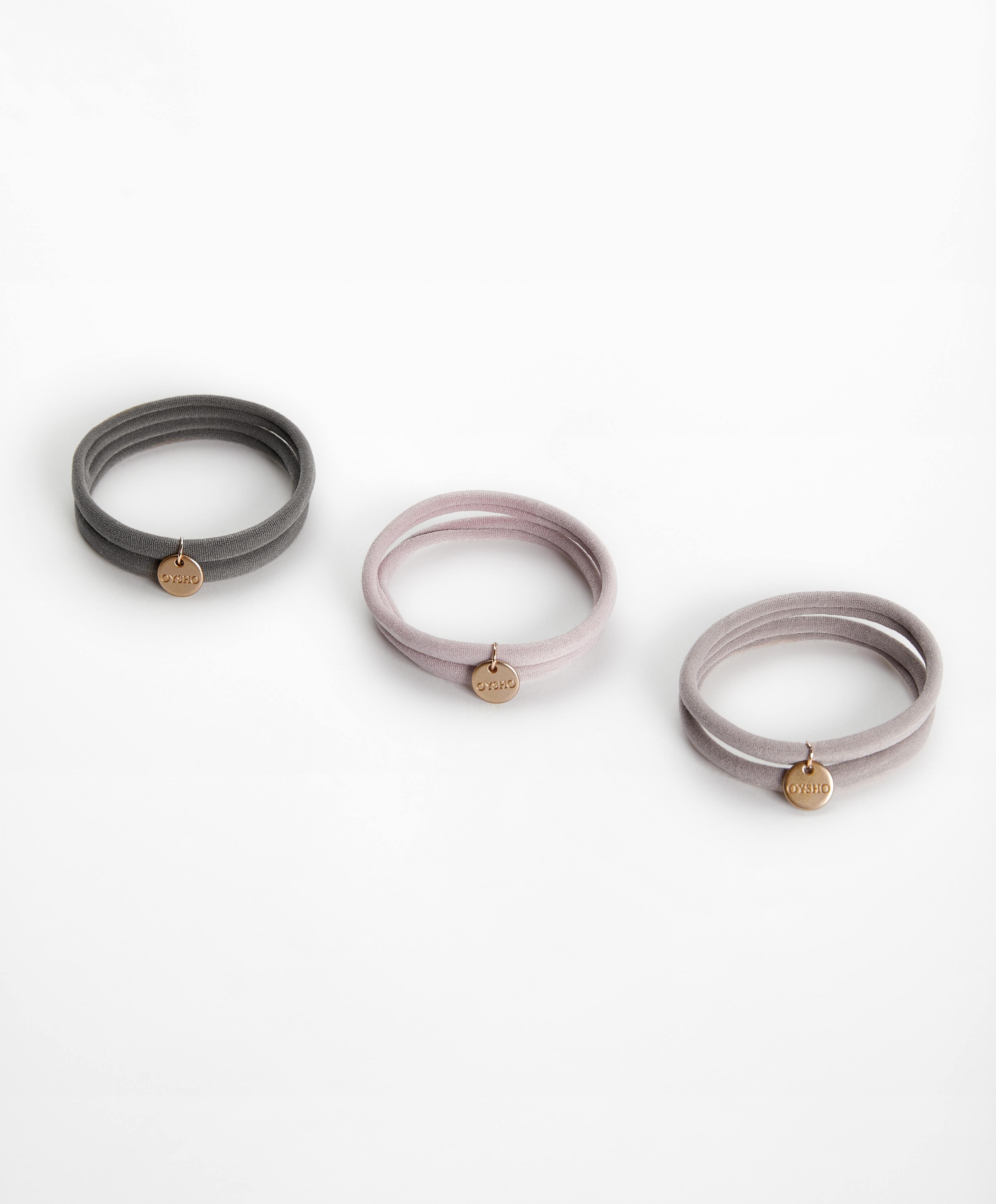 6 Oysho plaque hair ties