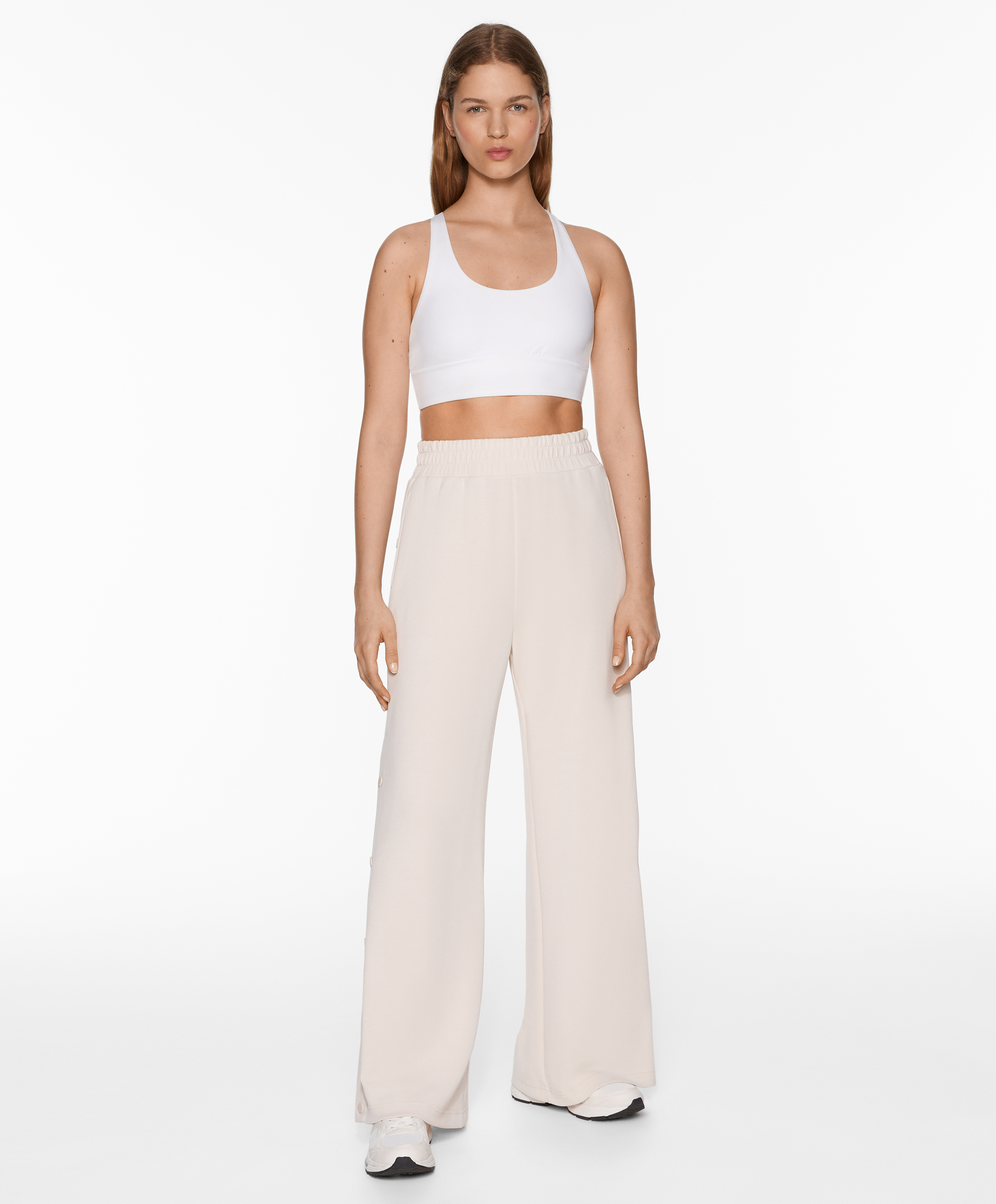 Soft-touch wide, straight-leg trousers with modal and buttons