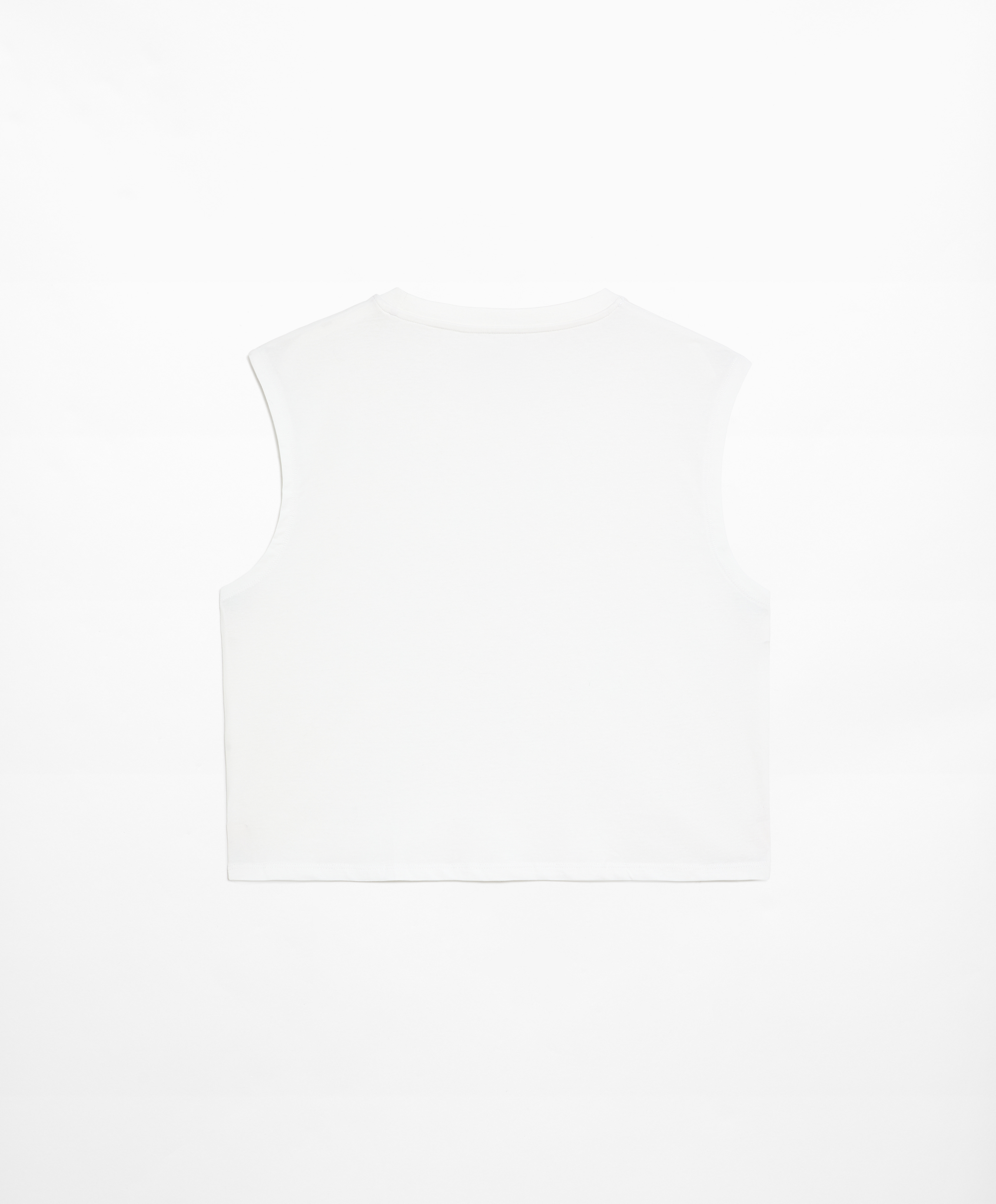 Cotton blend sleeveless seamless T-shirt