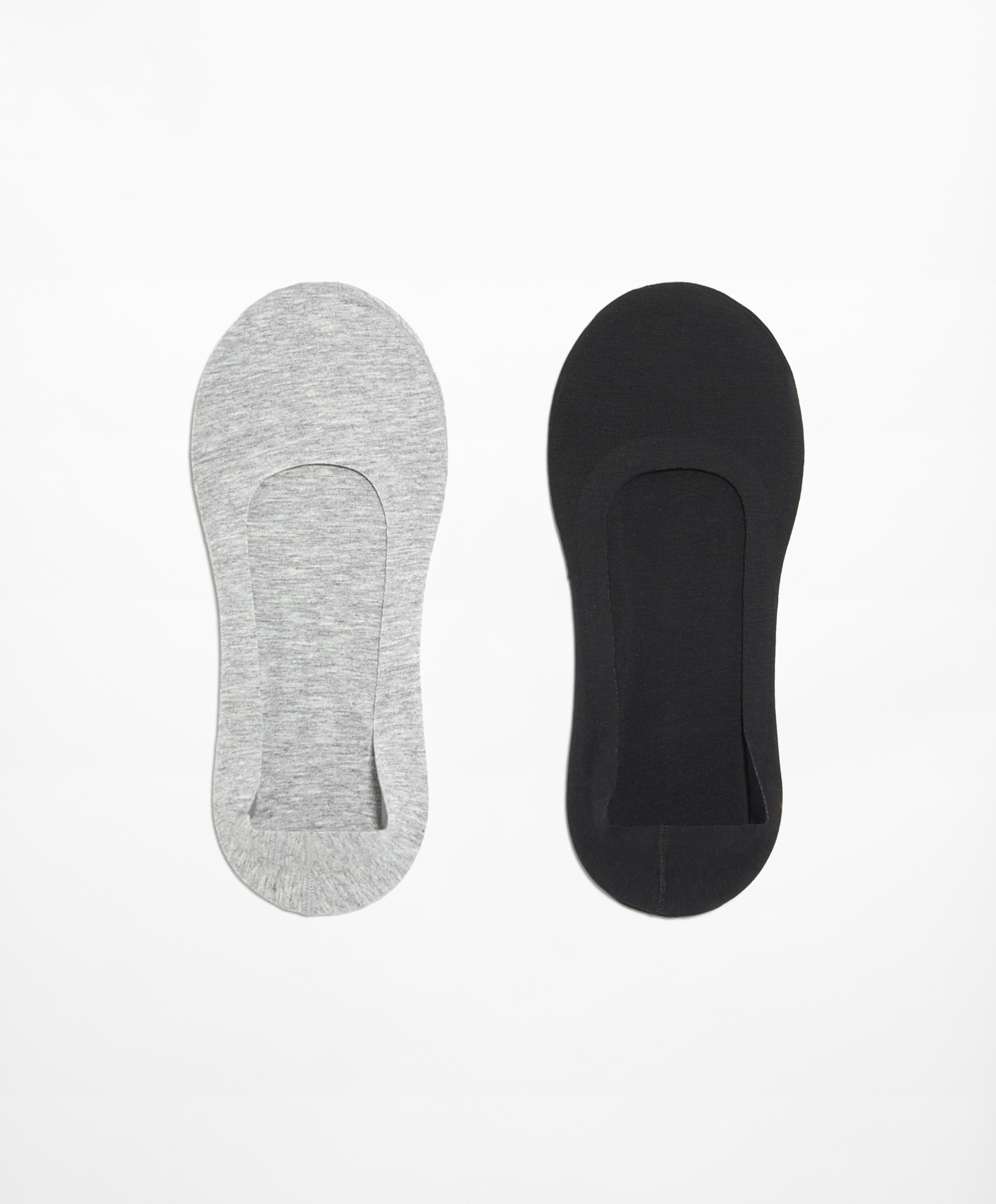 2 pairs of medium-cut cotton blend invisible socks