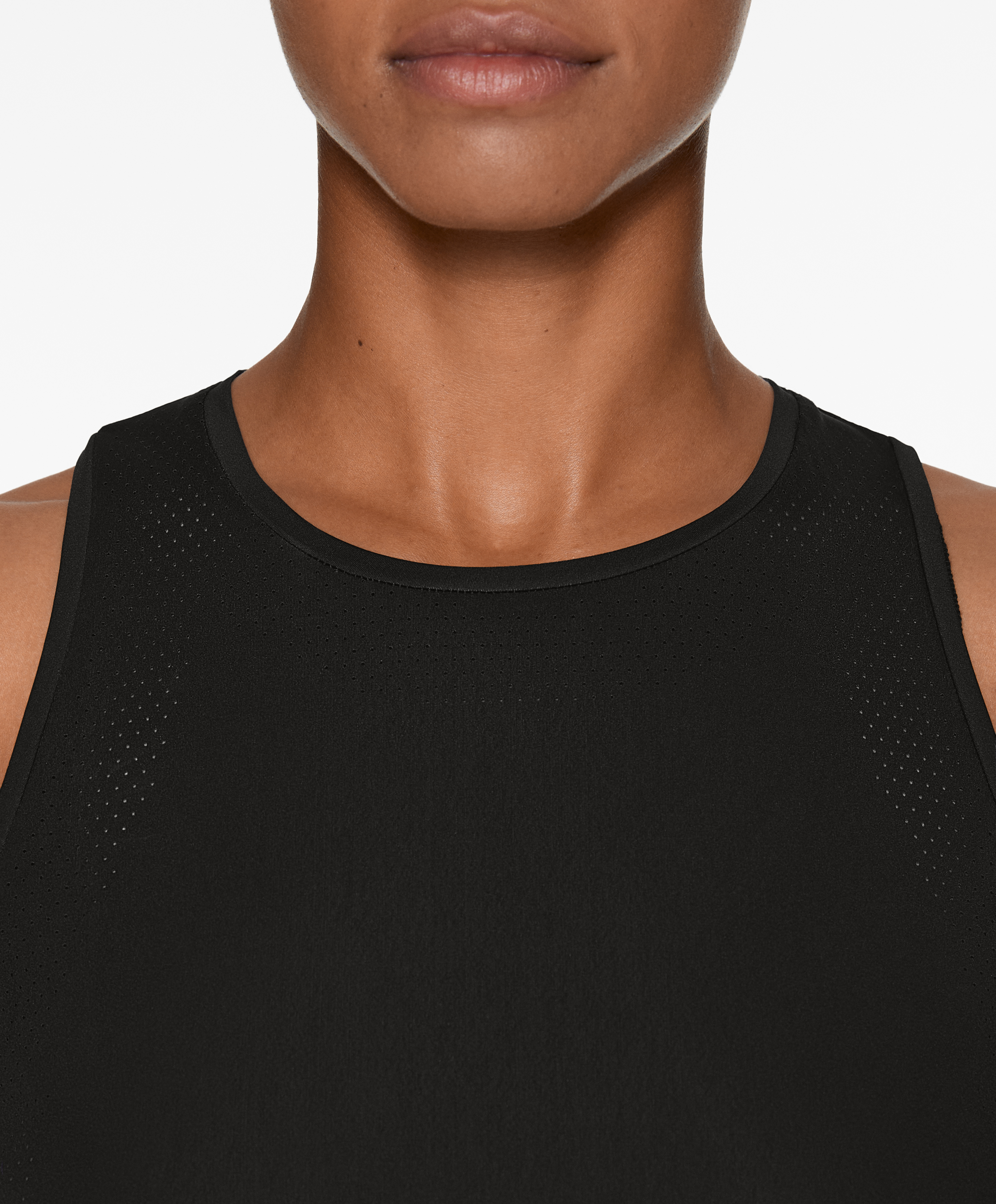 Sleeveless technical T-shirt with open back