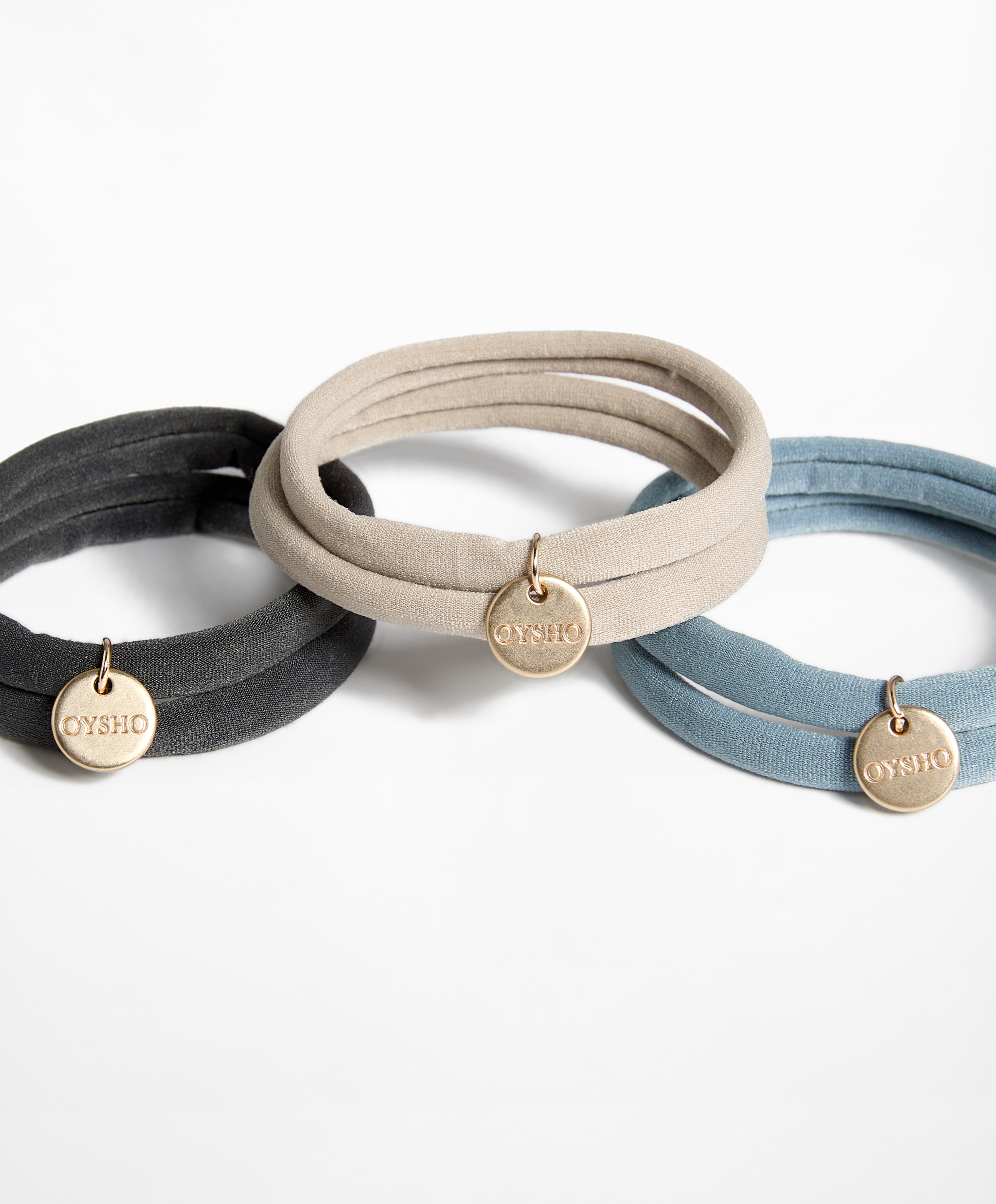 6 Oysho plaque hair ties