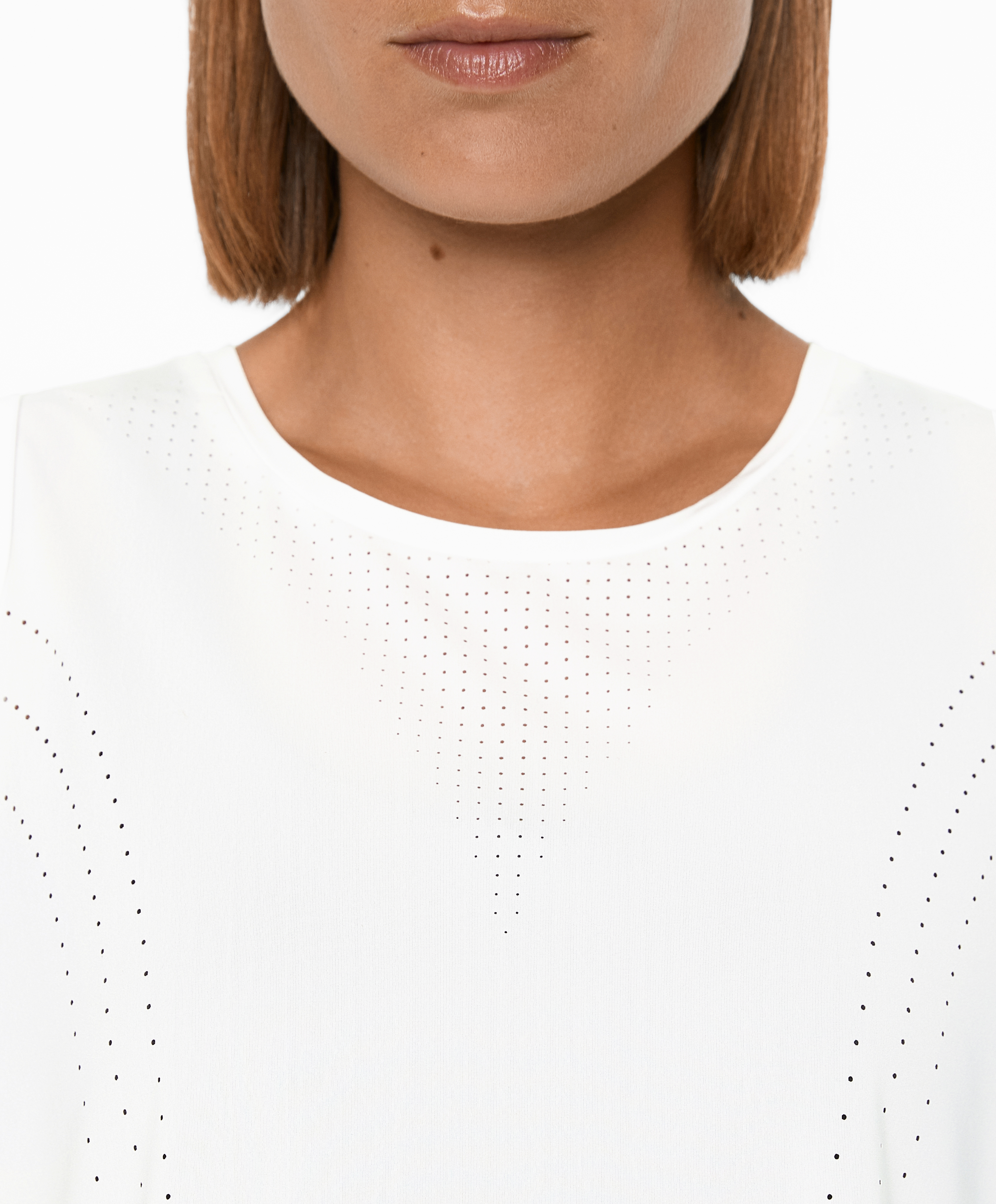 Sleeveless cropped technical T-shirt