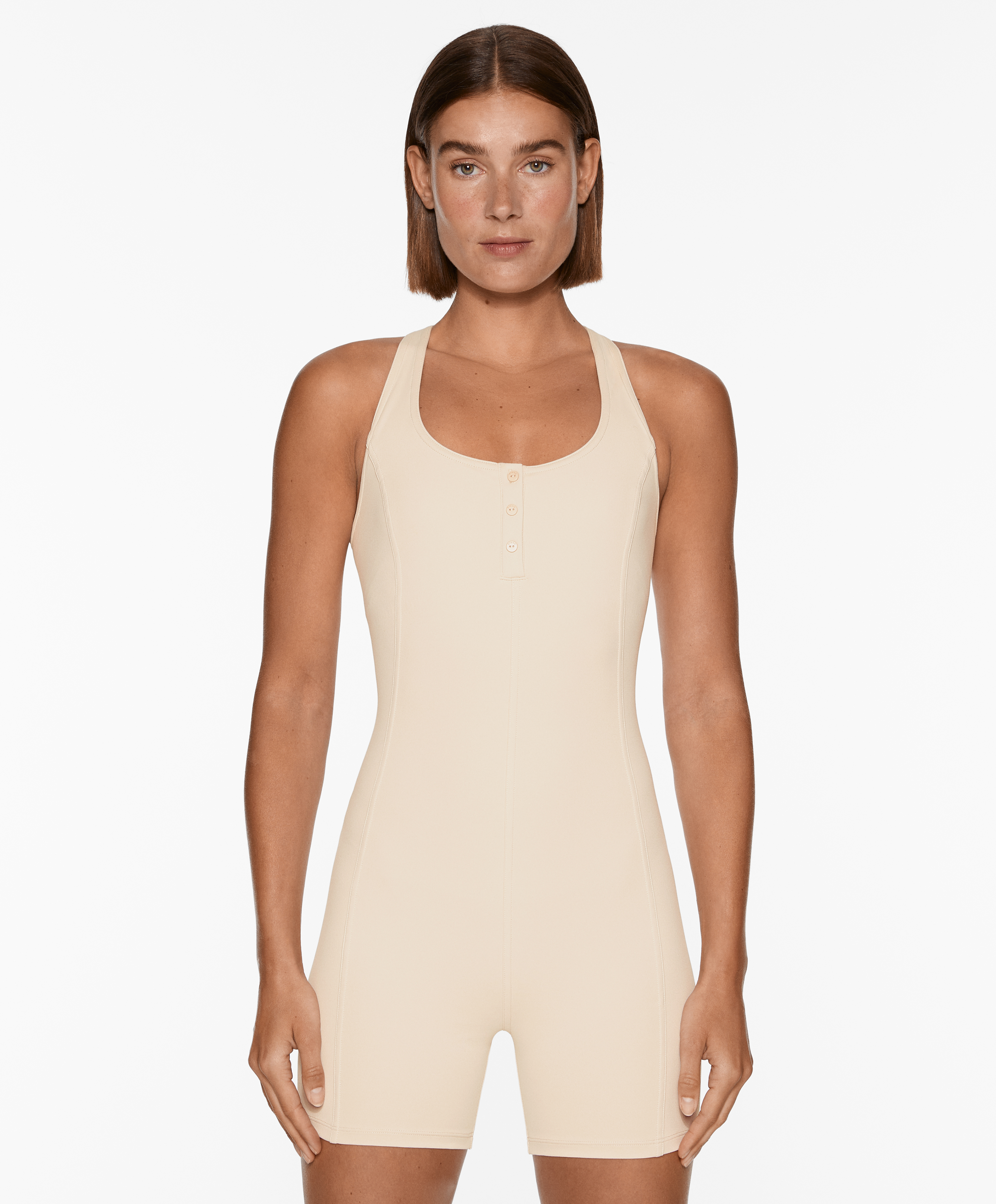 Comfortlux open back short jumpsuit