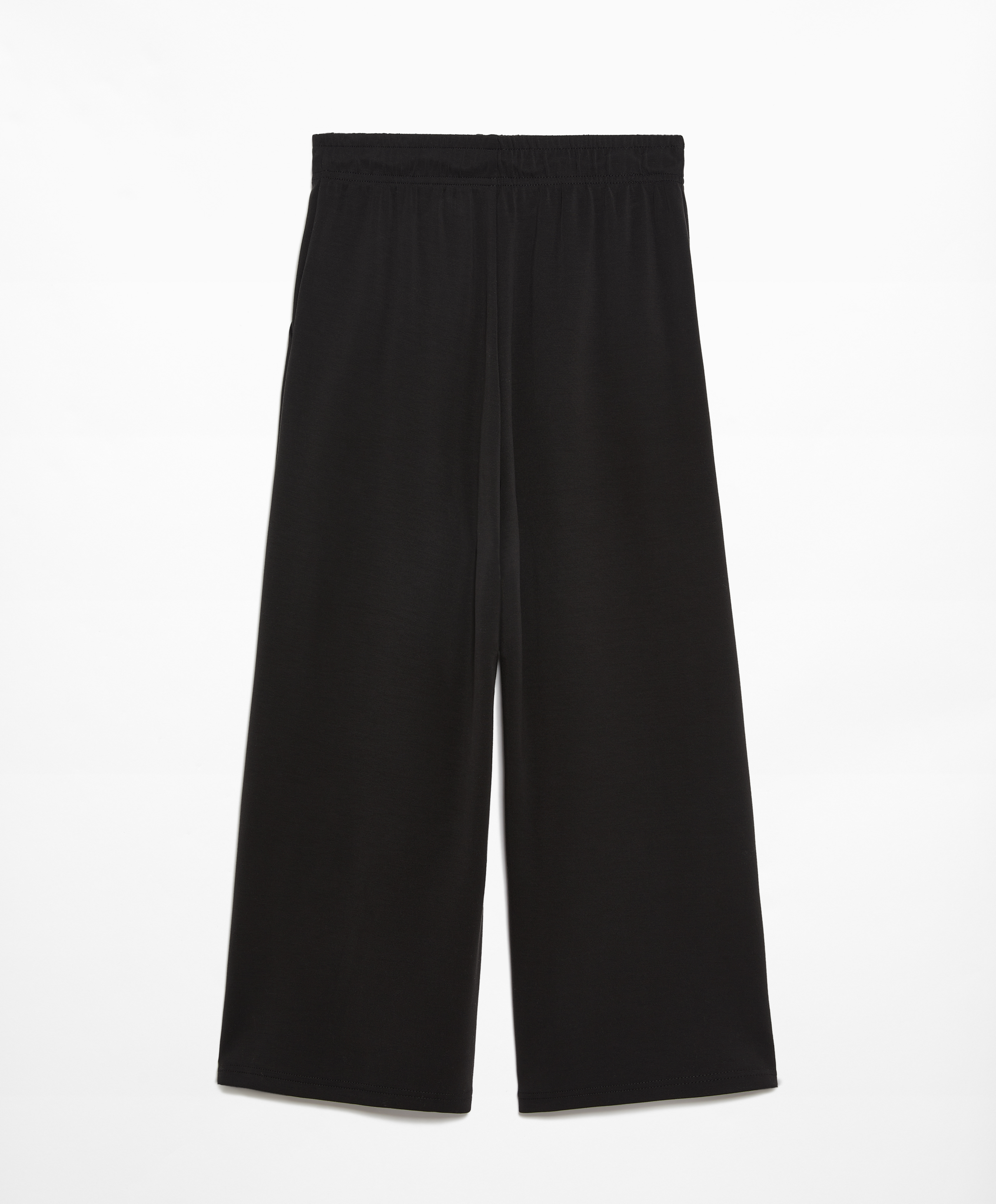 Soft-touch wide-leg crop trousers with modal