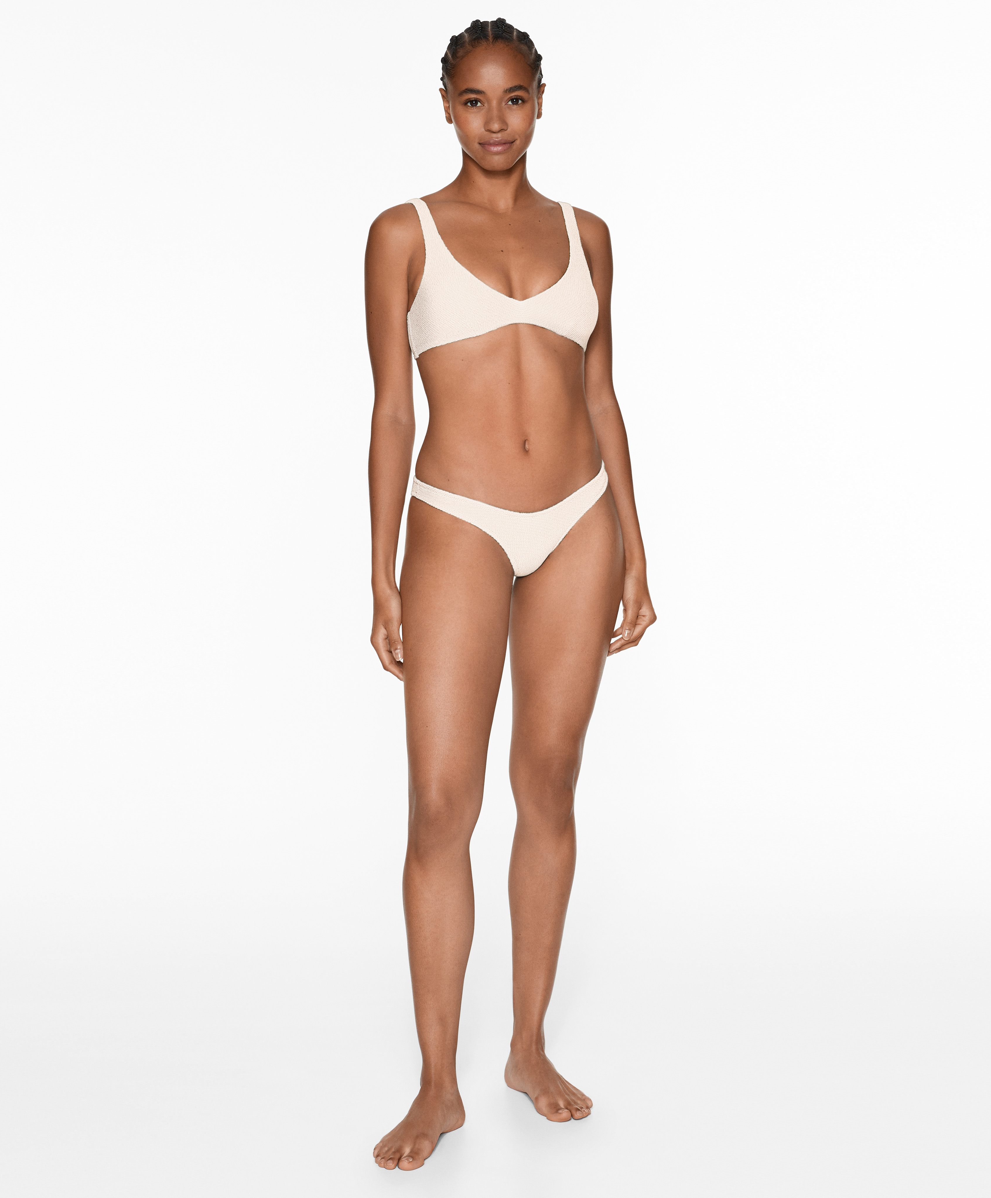 U-cut crinkle Brazilian bikini briefs